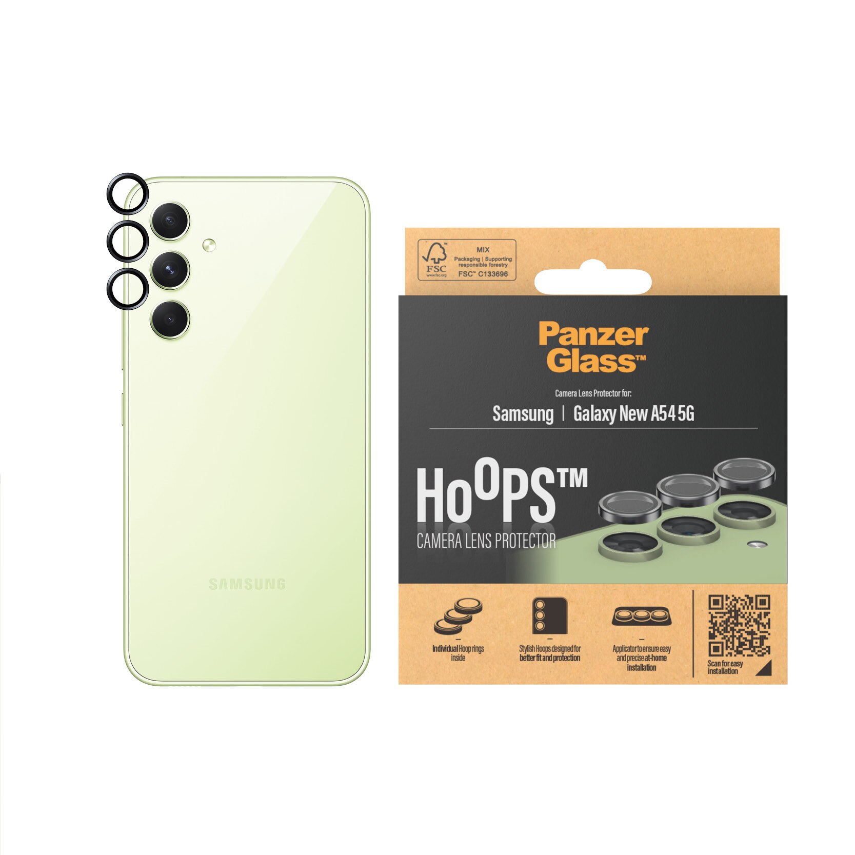 Samsung Galaxy A55 Hoops Camera Lens Protector Svart