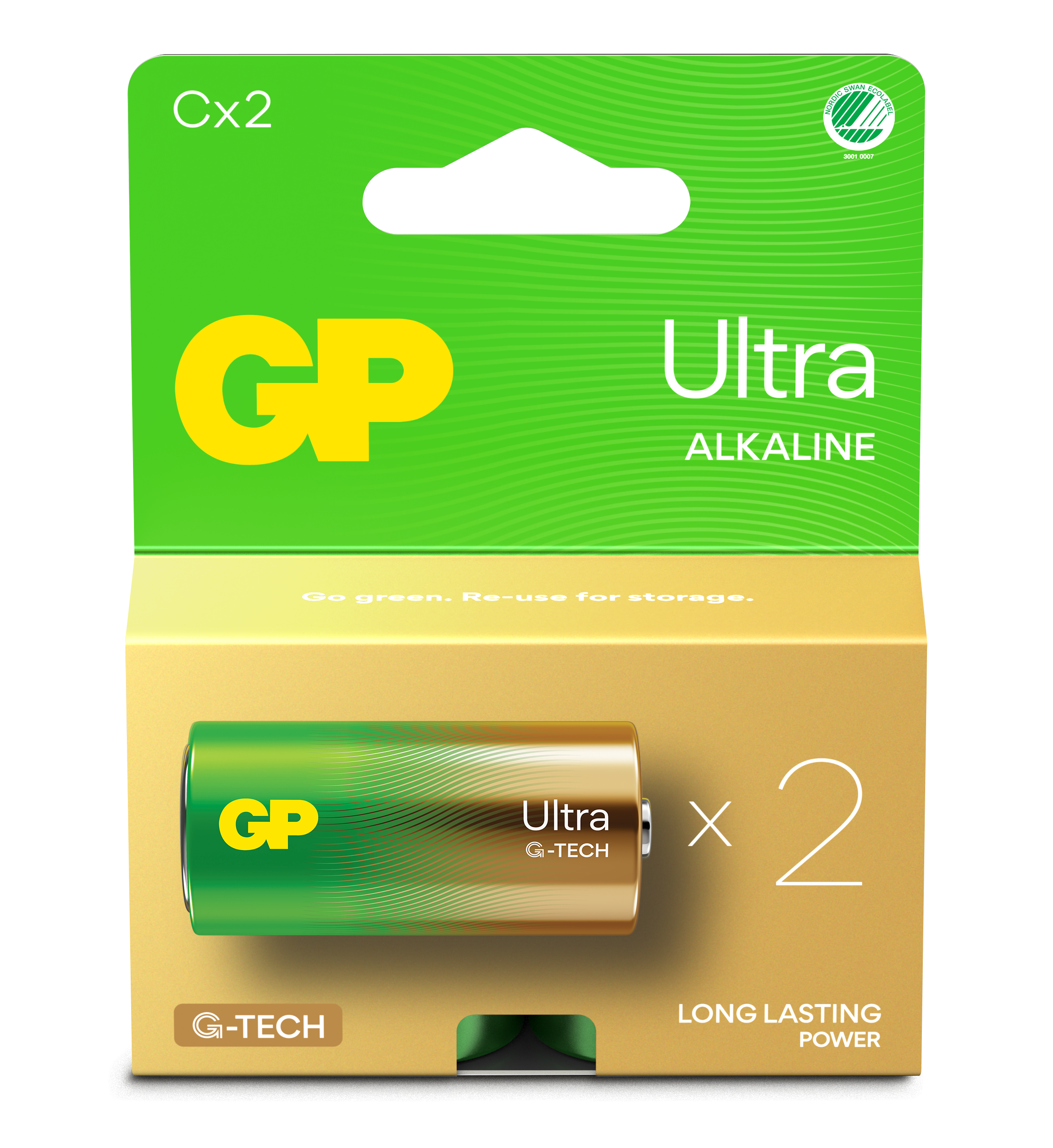 Ultra Alkaline C-batteri 14AU/LR14 (2-pakk)