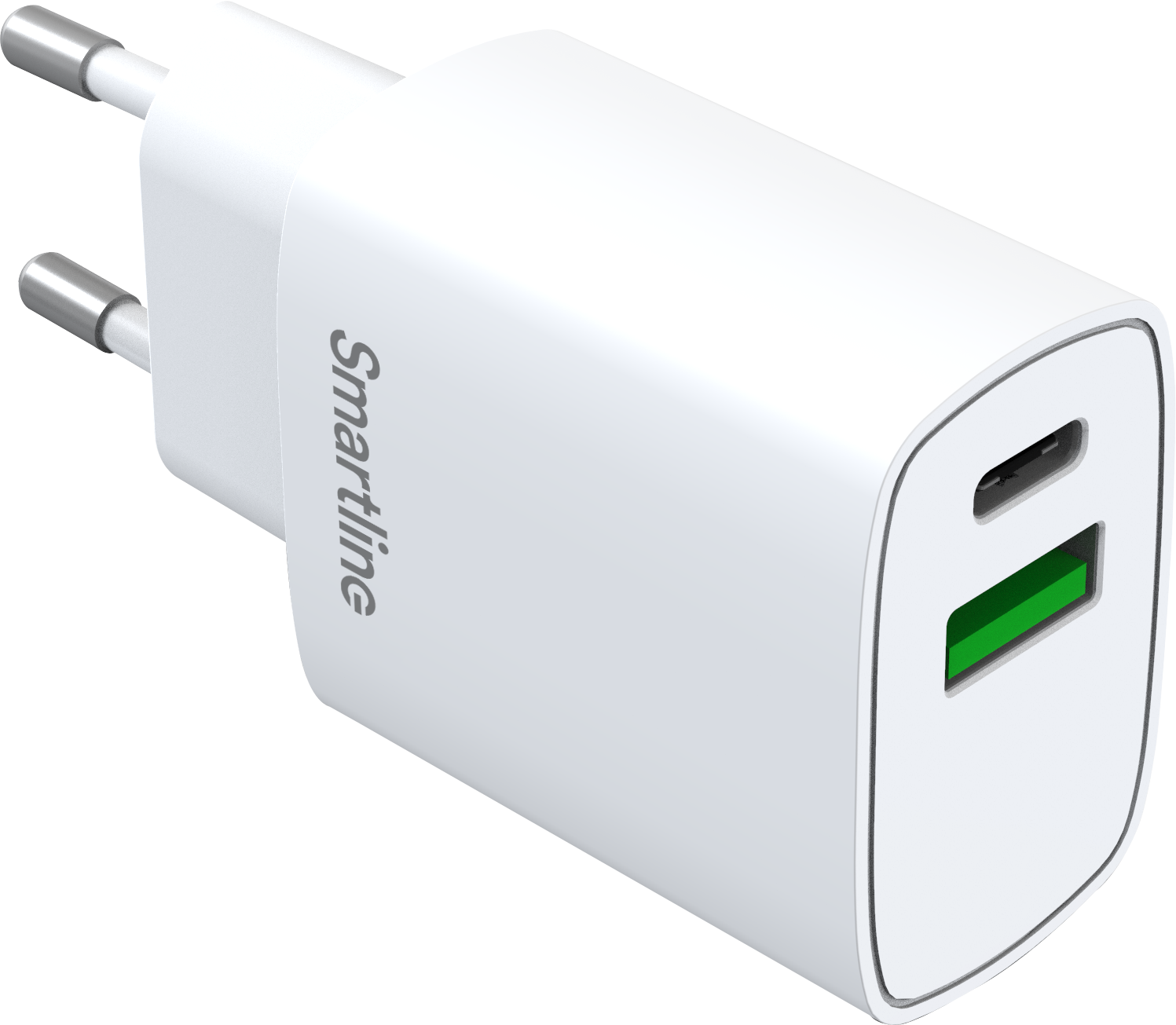 Dual PD Wall Charger 20W USB-C + A hvit