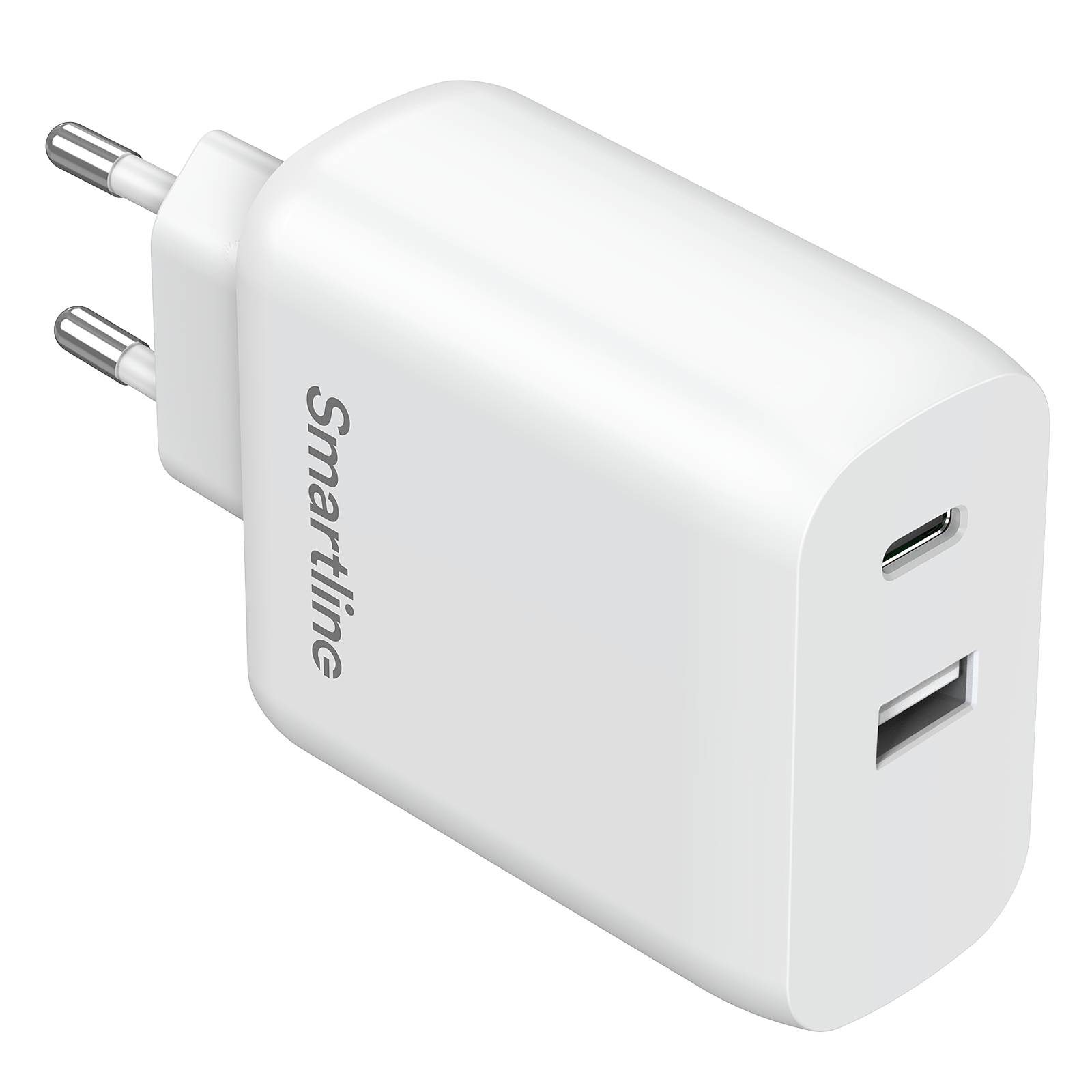 Dual PD Wall Charger GaN 65W USB-C+A hvit