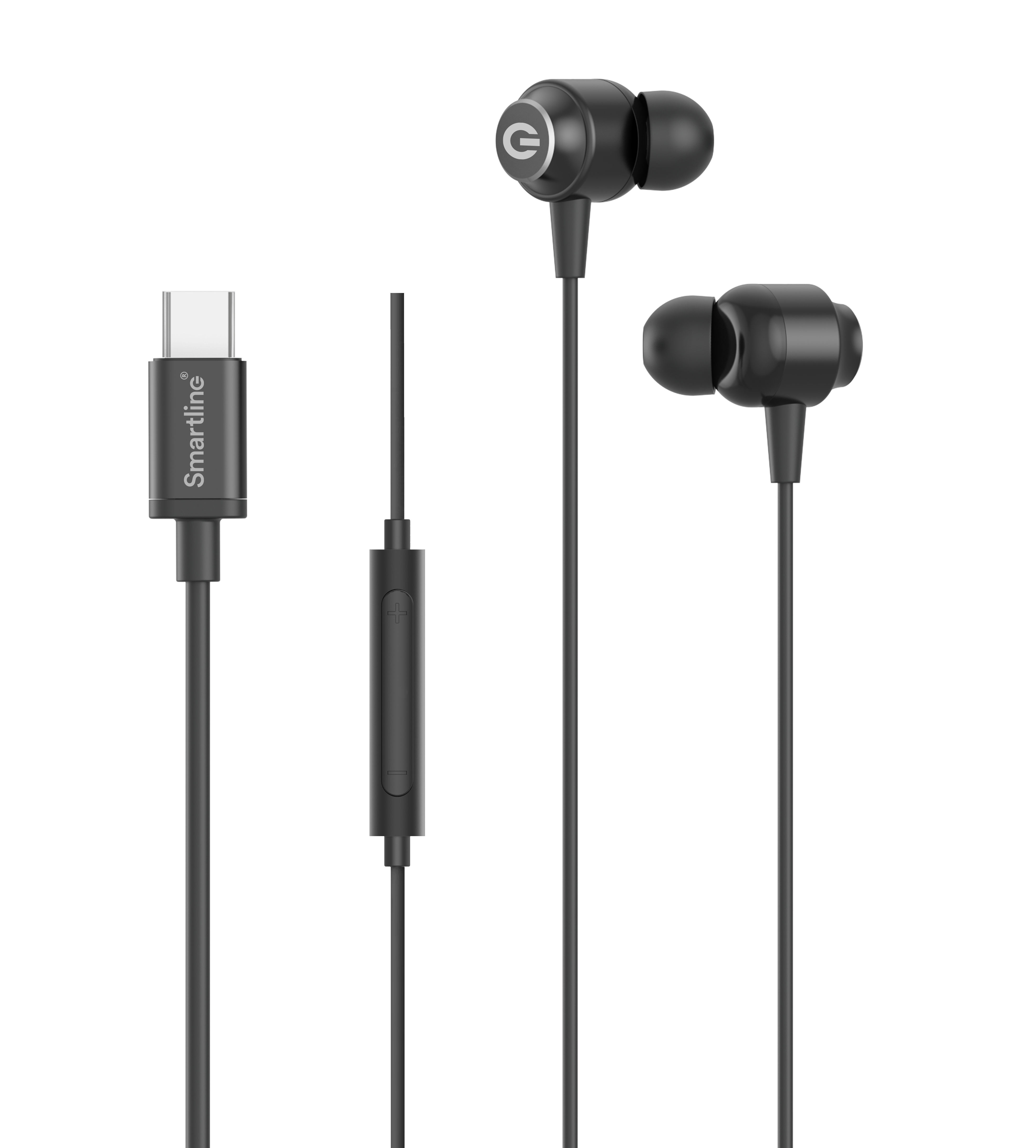 Kablede hodetelefoner USB-C svart