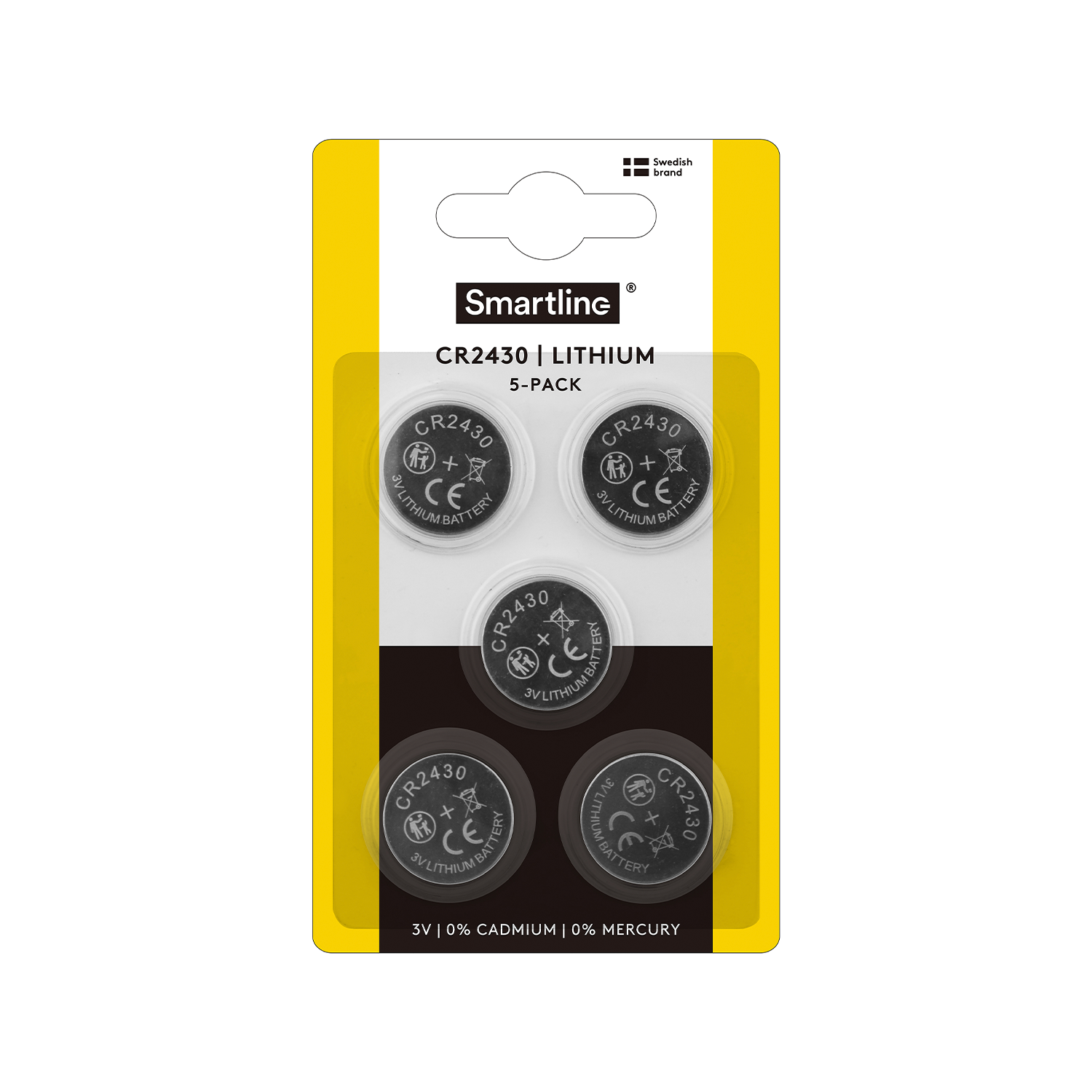 Litium Knappcellebatteri CR2430 (5-pack)