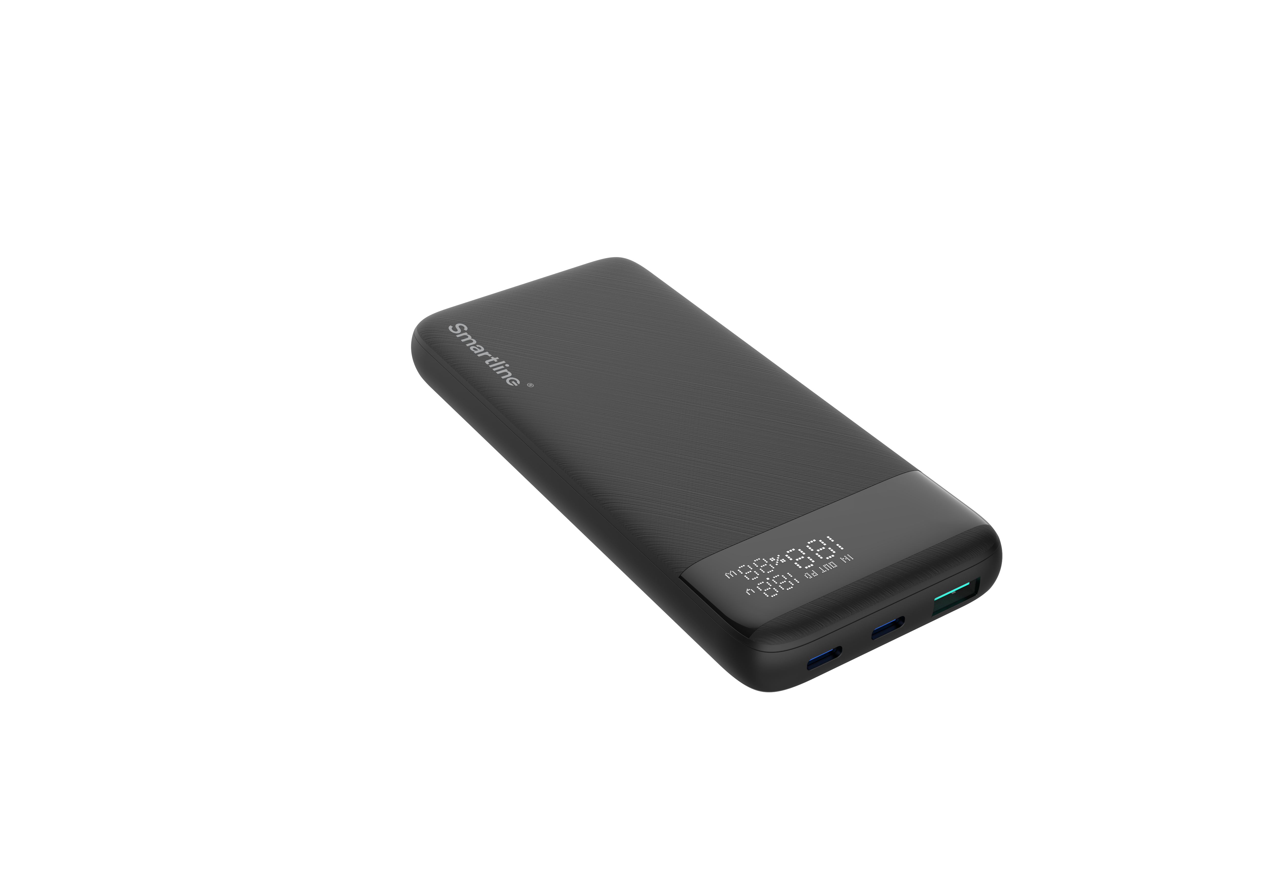 Powerbank 10000 mAh USB-A + 2x USB-C PD 20W Svart