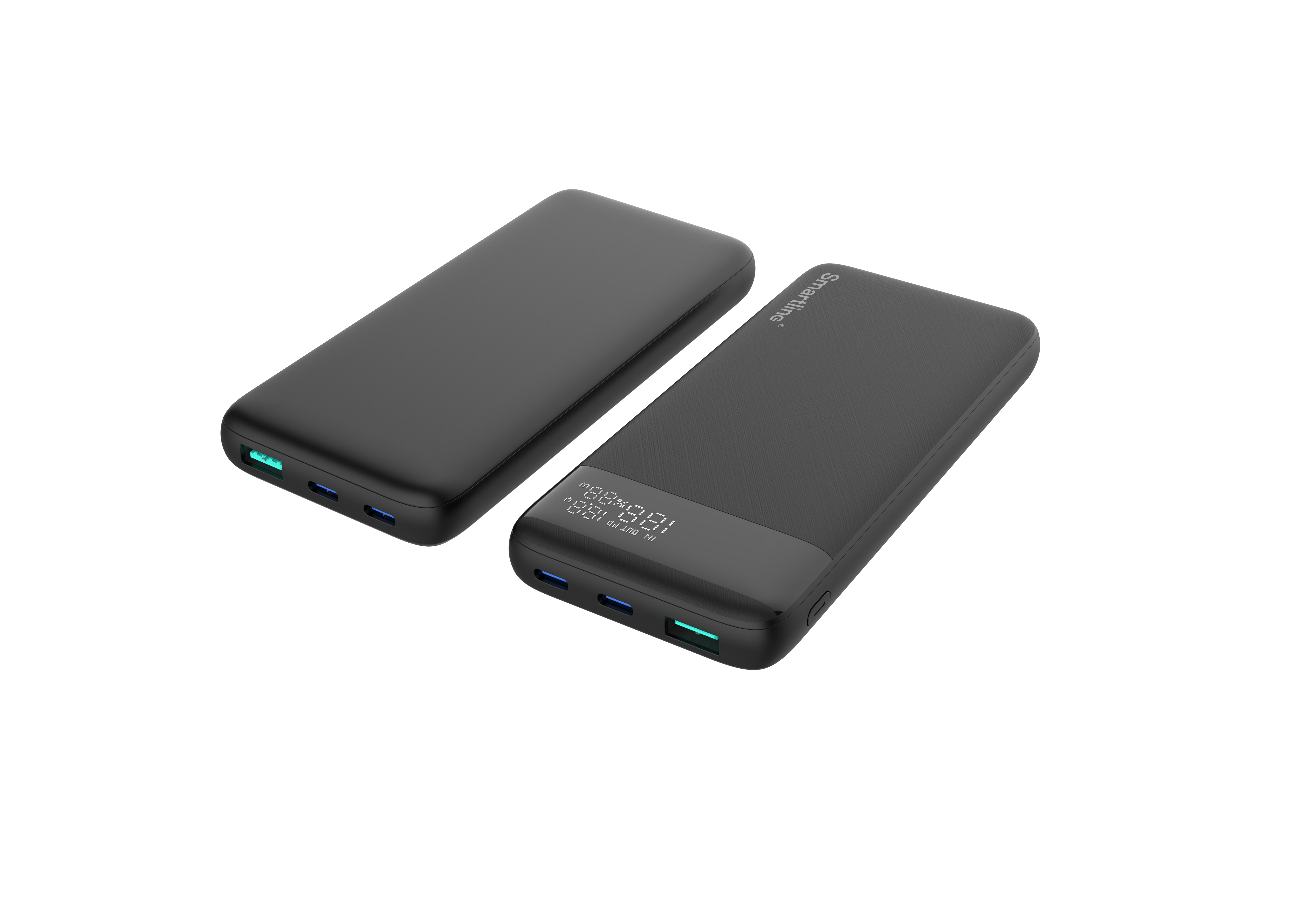 Powerbank 10000 mAh USB-A + 2x USB-C PD 20W Svart