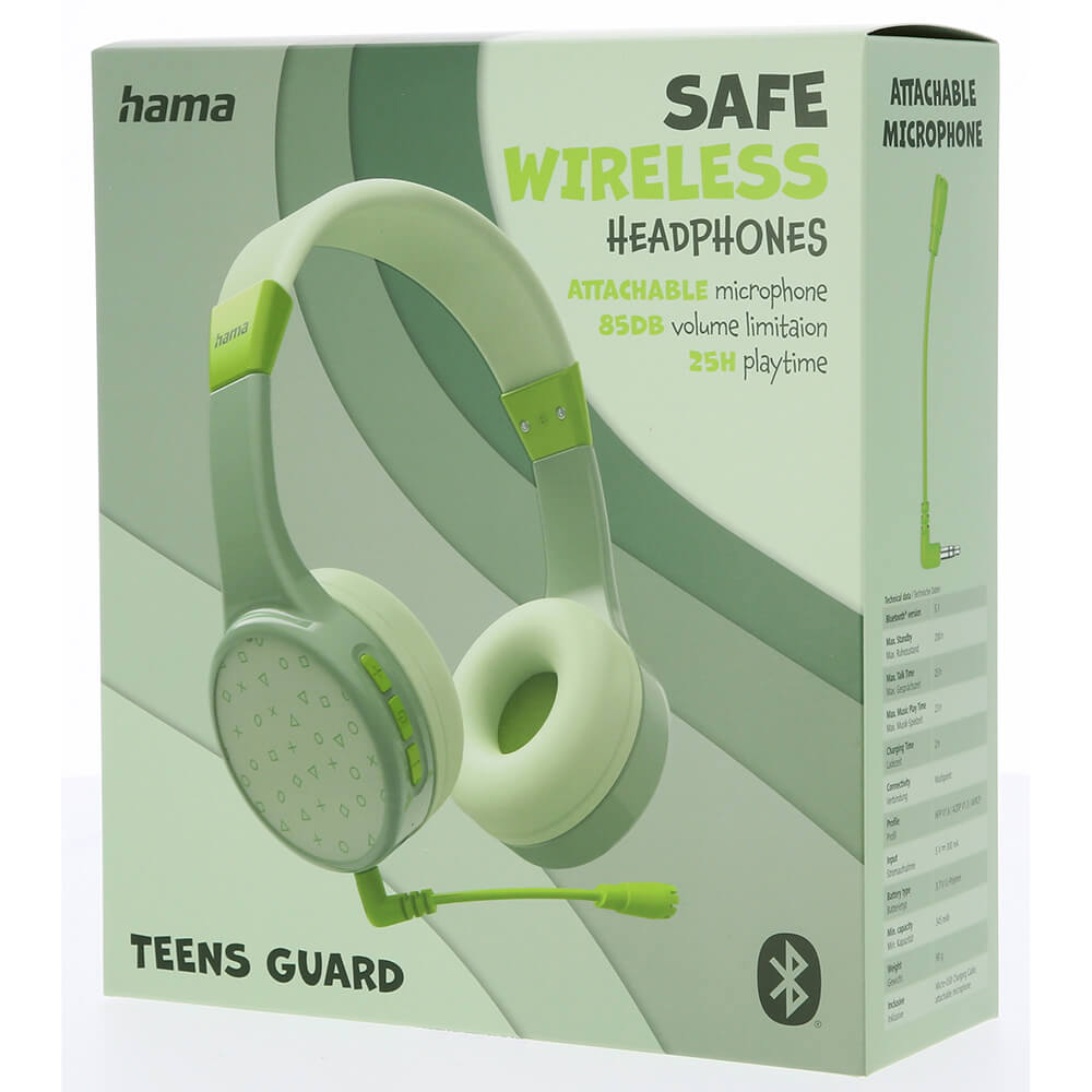 Teens Guard On-Ear Wireless Barnehodetelefon grønn