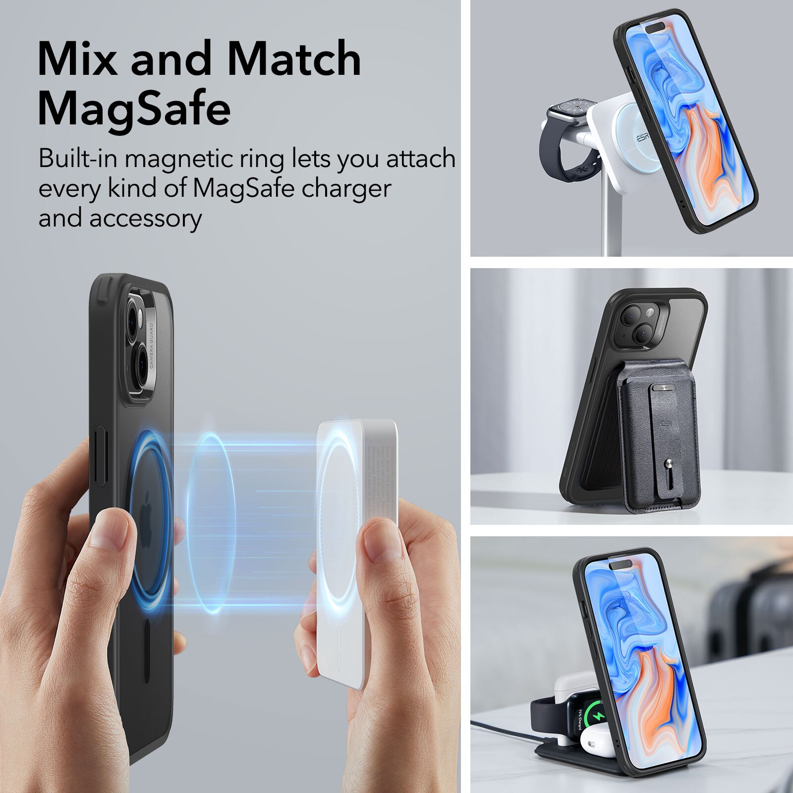 Classic Hybrid HaloLock MagSafe iPhone 15 Plus Svart