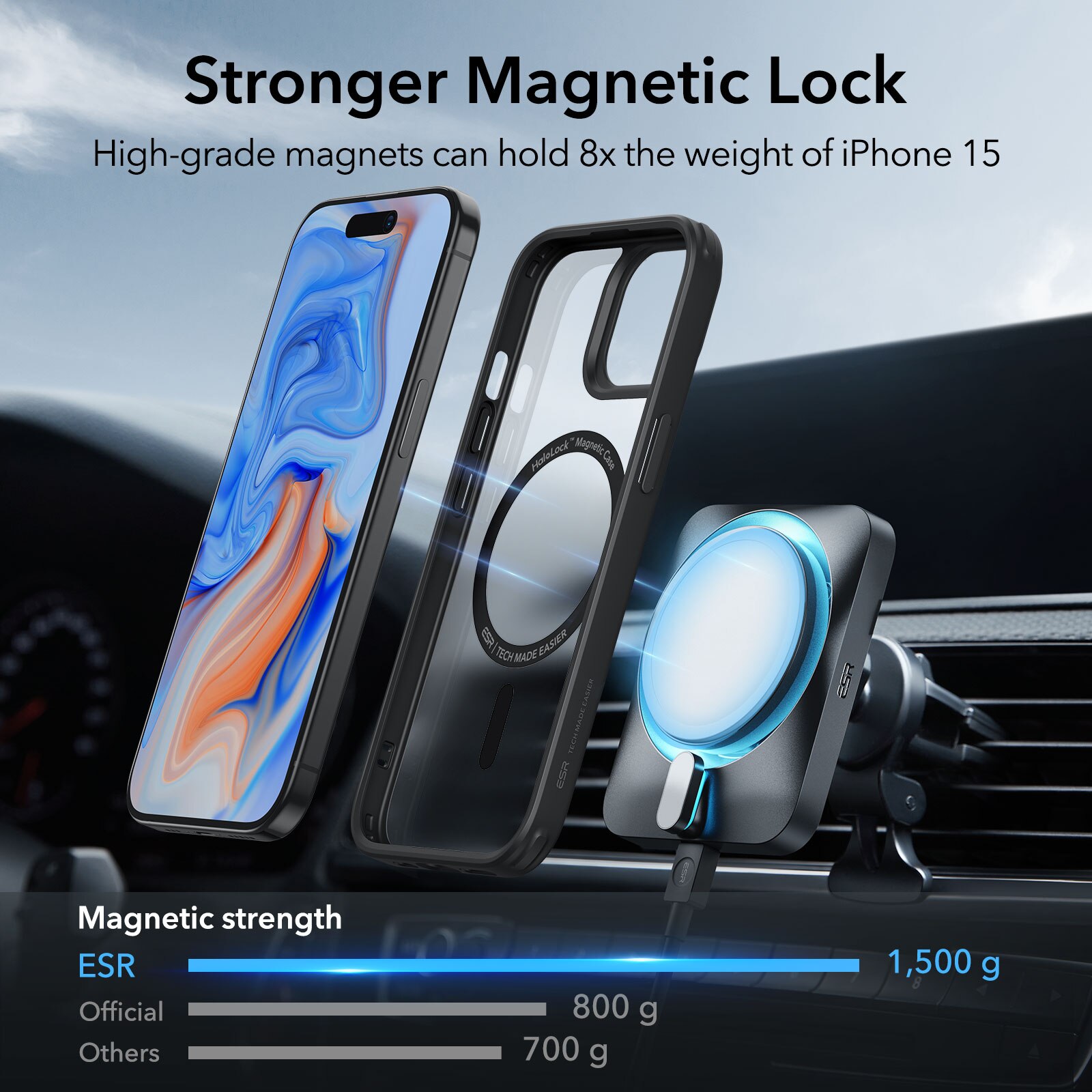 Classic Hybrid HaloLock MagSafe iPhone 15 Plus Svart