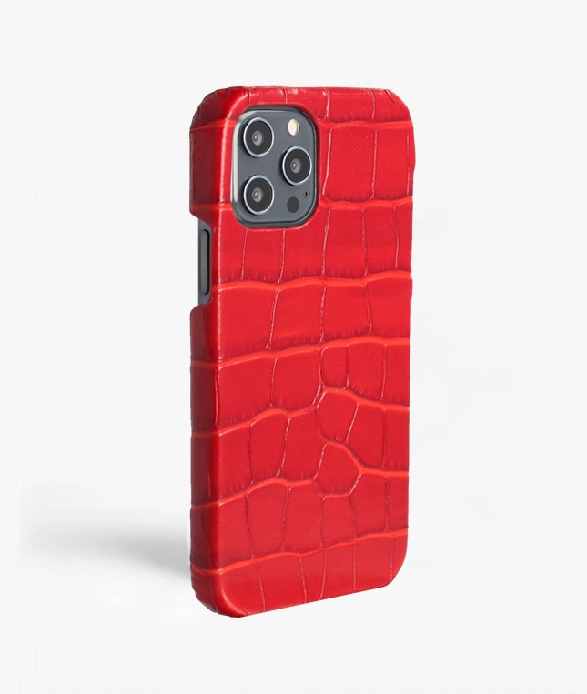 Deksel iPhone 12 Pro Max Croco Rød
