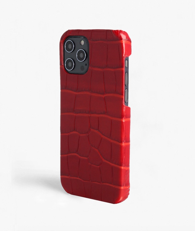 Deksel iPhone 12 Pro Max Croco Rød