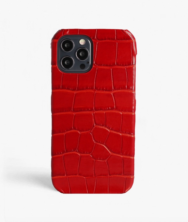 Deksel iPhone 12/iPhone 12 Pro Croco Rød