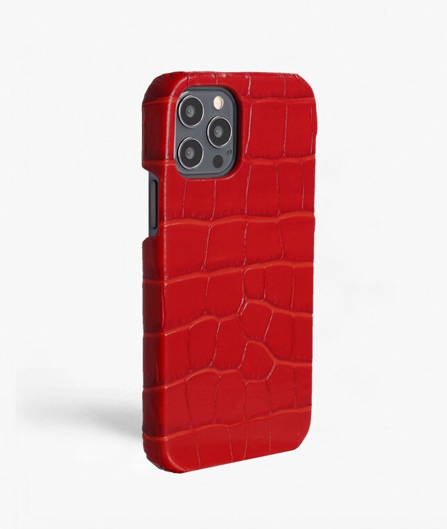 Deksel iPhone 12/iPhone 12 Pro Croco Rød