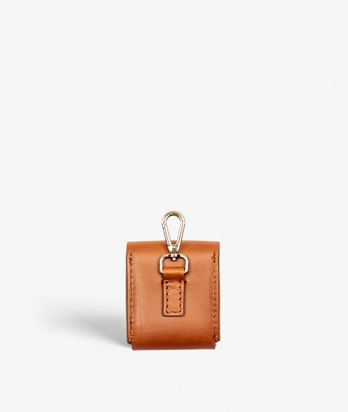 Attachable AirPods Leather Case Vegetable Tanned Brown
