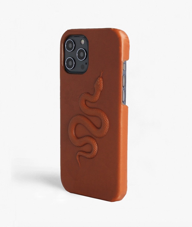 Deksel iPhone 12 Pro Max Snake  Cognac