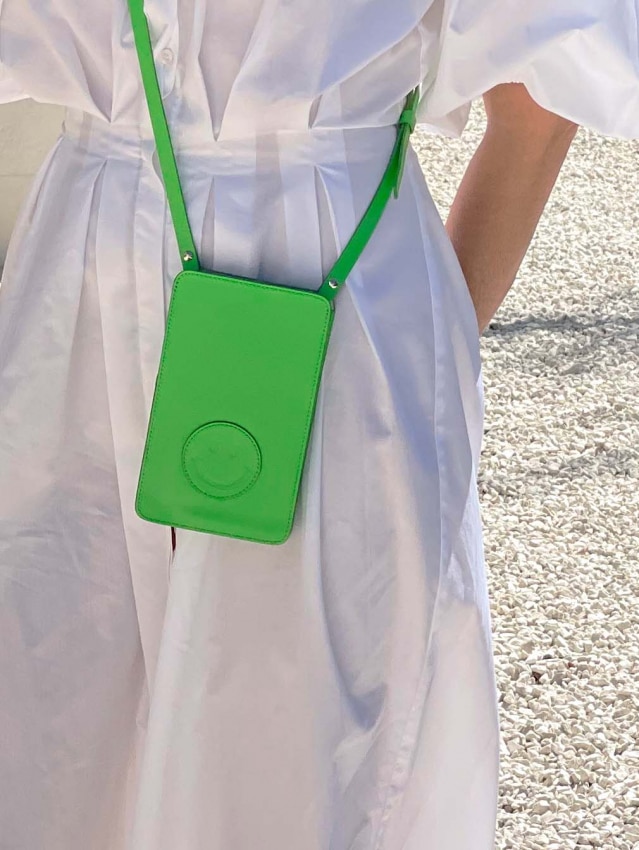 Smart Crossbody Veske Vegetable Tanned Smiley Grønn