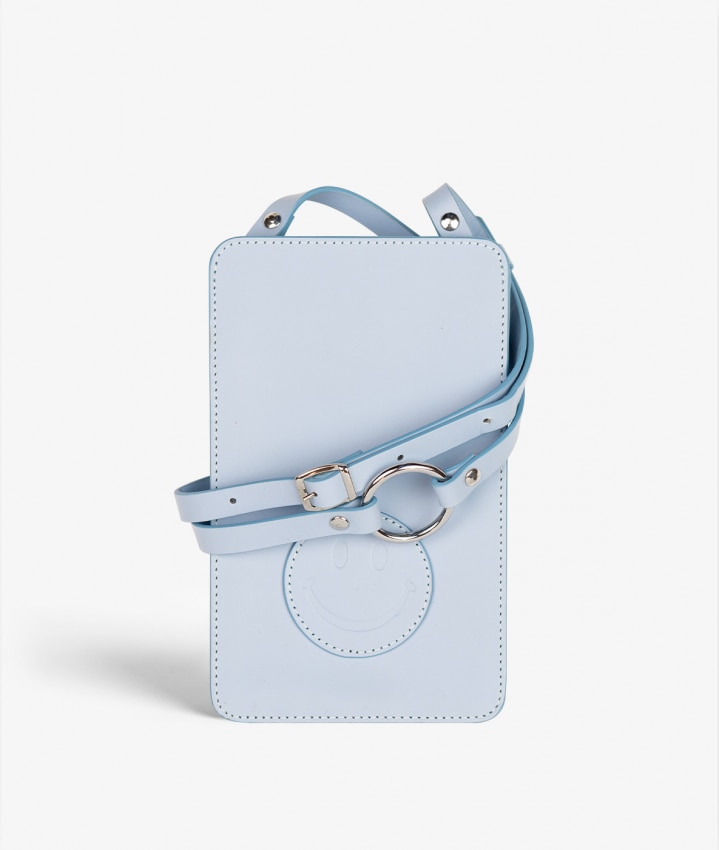 Smart Crossbody Veske Vegetable Tanned Smiley Blå
