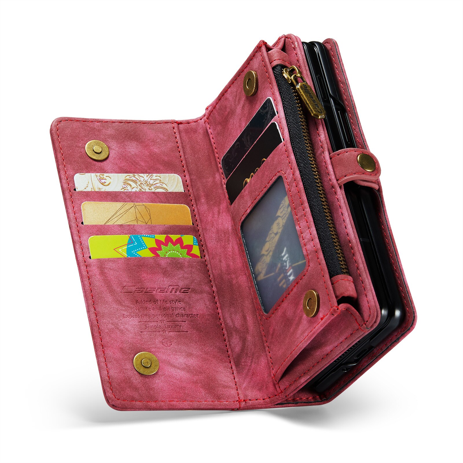 Multi-slot Lommeboksetui Samsung Galaxy Z Fold 4 Rød