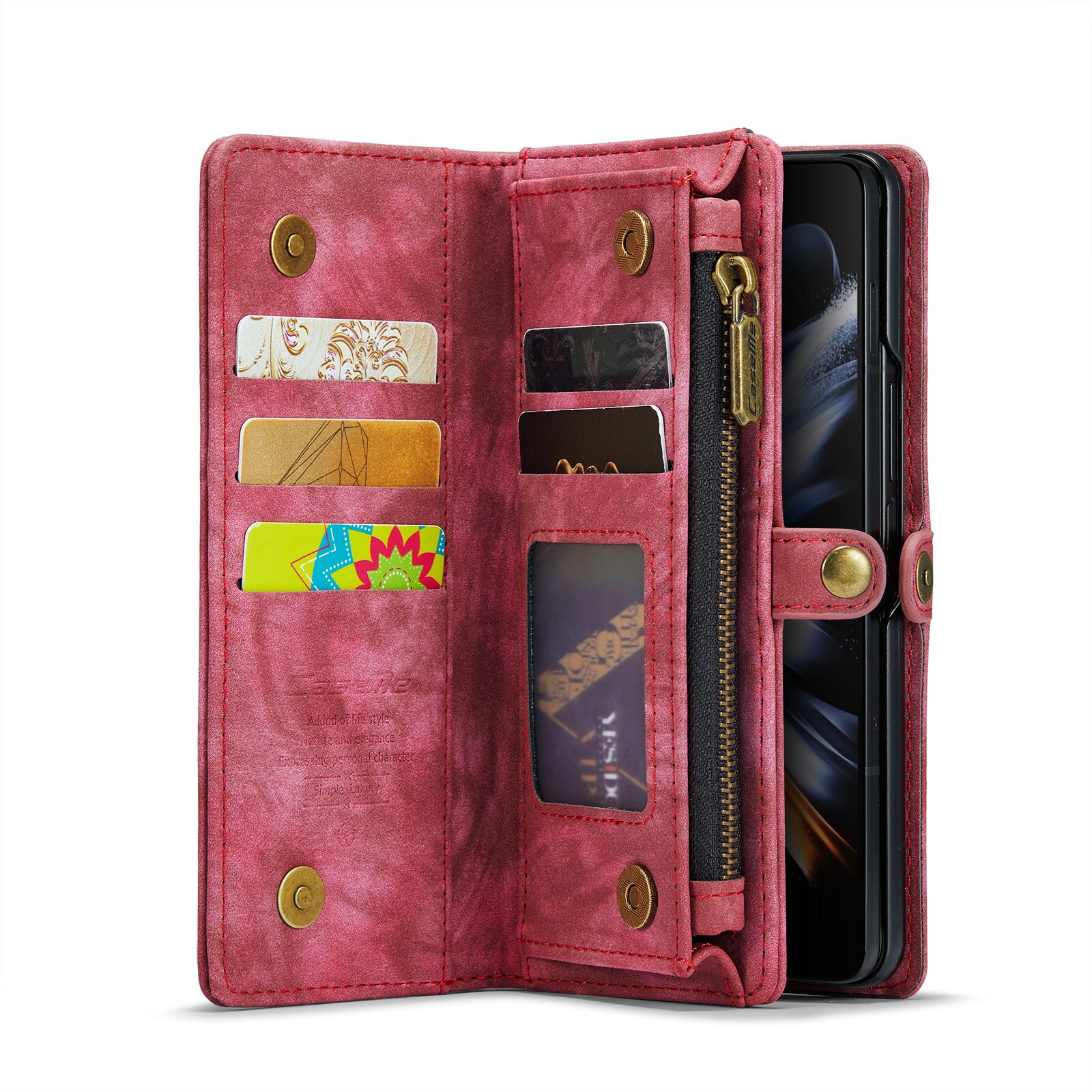 Multi-slot Lommeboksetui Samsung Galaxy Z Fold 4 Rød