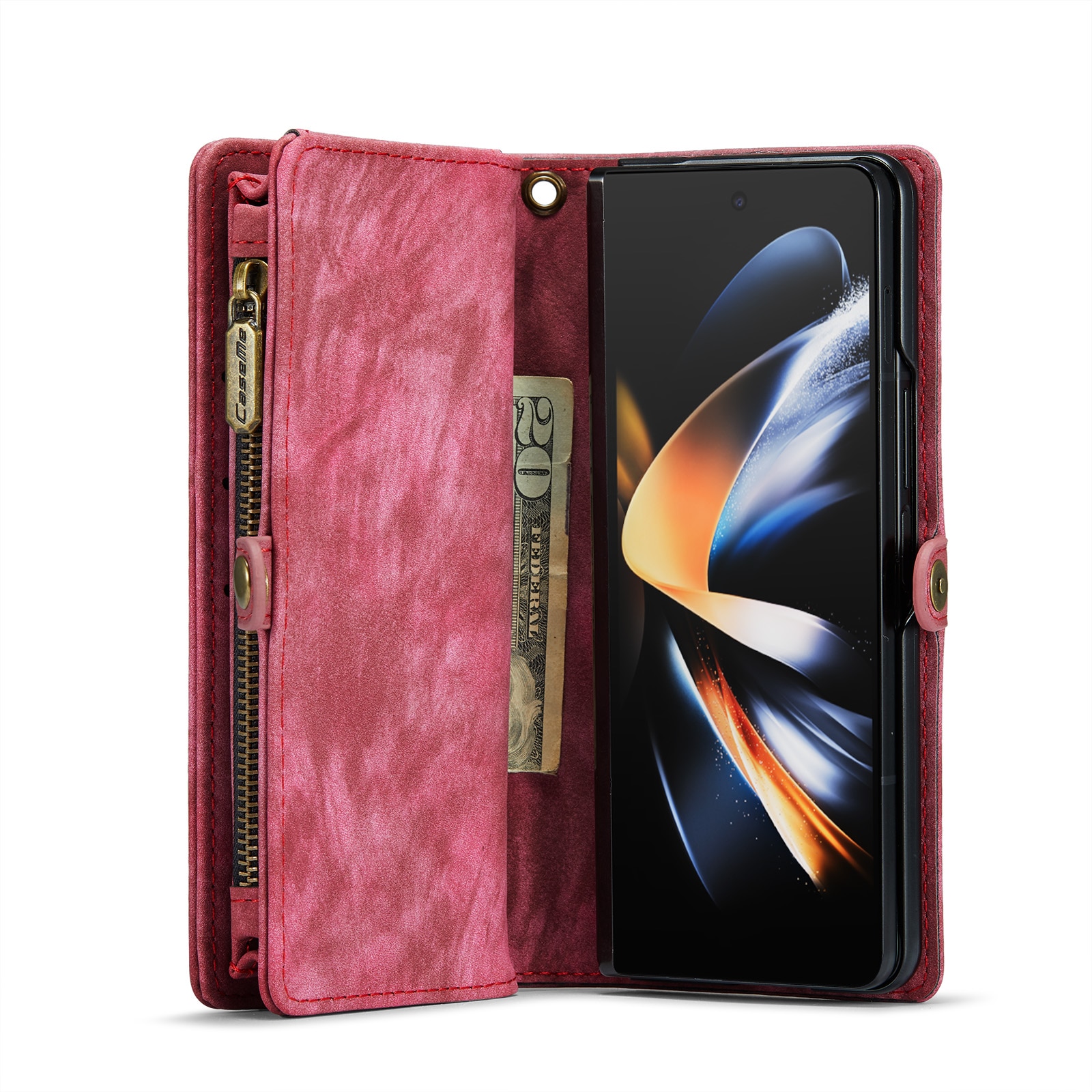 Multi-slot Lommeboksetui Samsung Galaxy Z Fold 4 rød