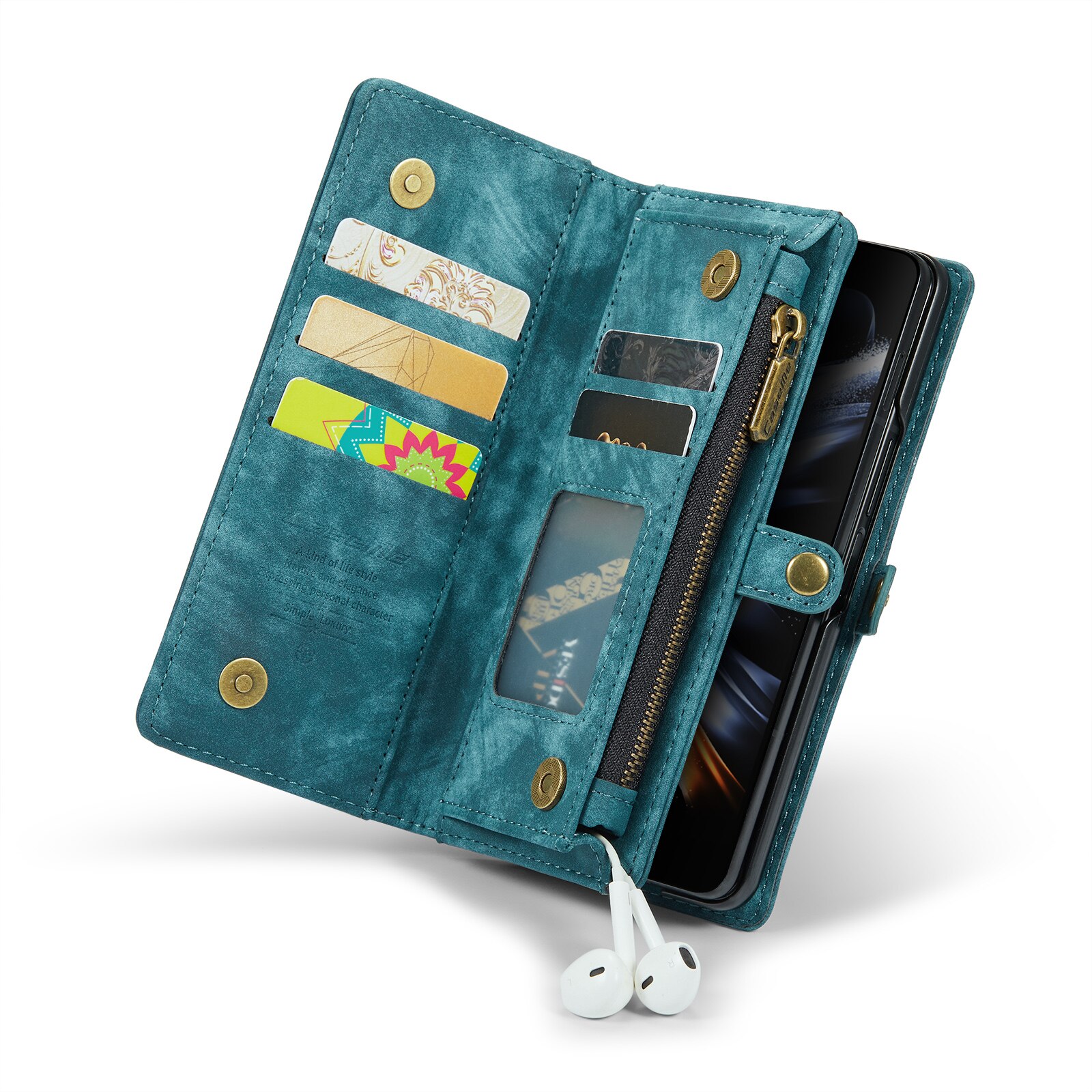 Multi-slot Lommeboksetui Samsung Galaxy Z Fold 4 Blå