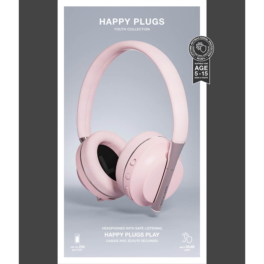 Play Youth Trådløse Over-Ear Hodetelefoner 85dB rosa