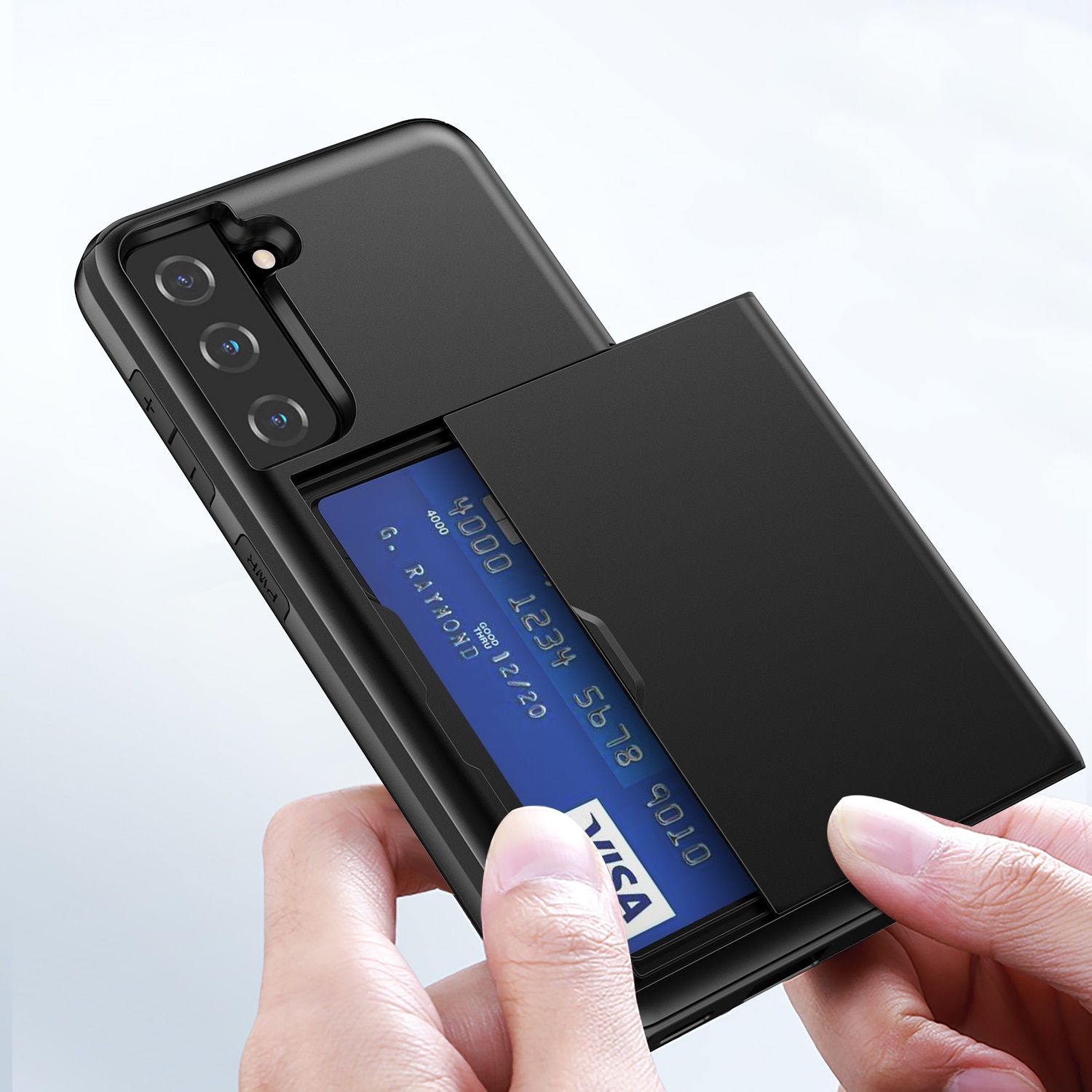 Deksel Kortholder Samsung Galaxy S21 FE svart
