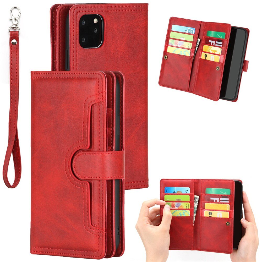 Lærlommebok Multi-slot iPhone 13 rød