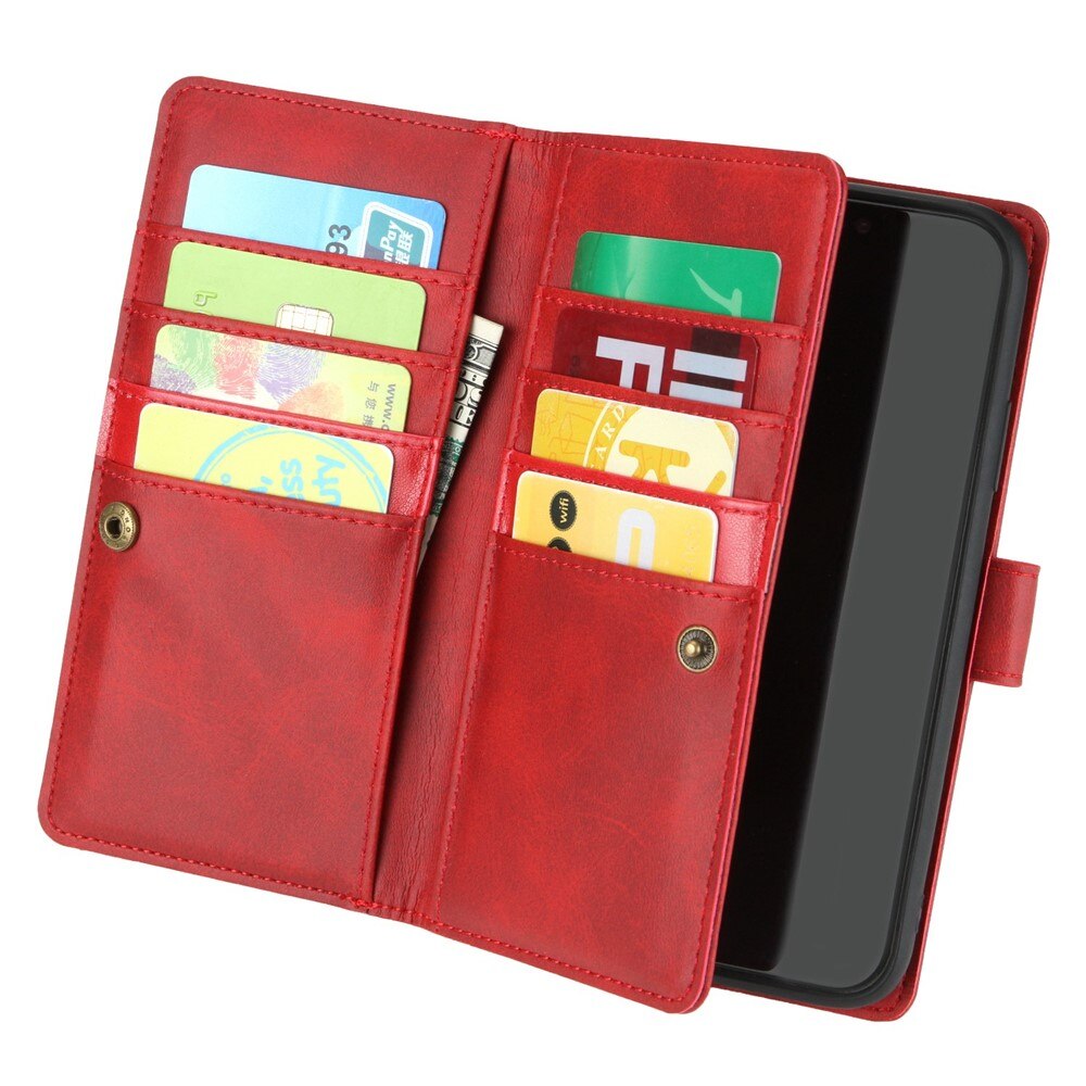 Lærlommebok Multi-slot iPhone 13 rød
