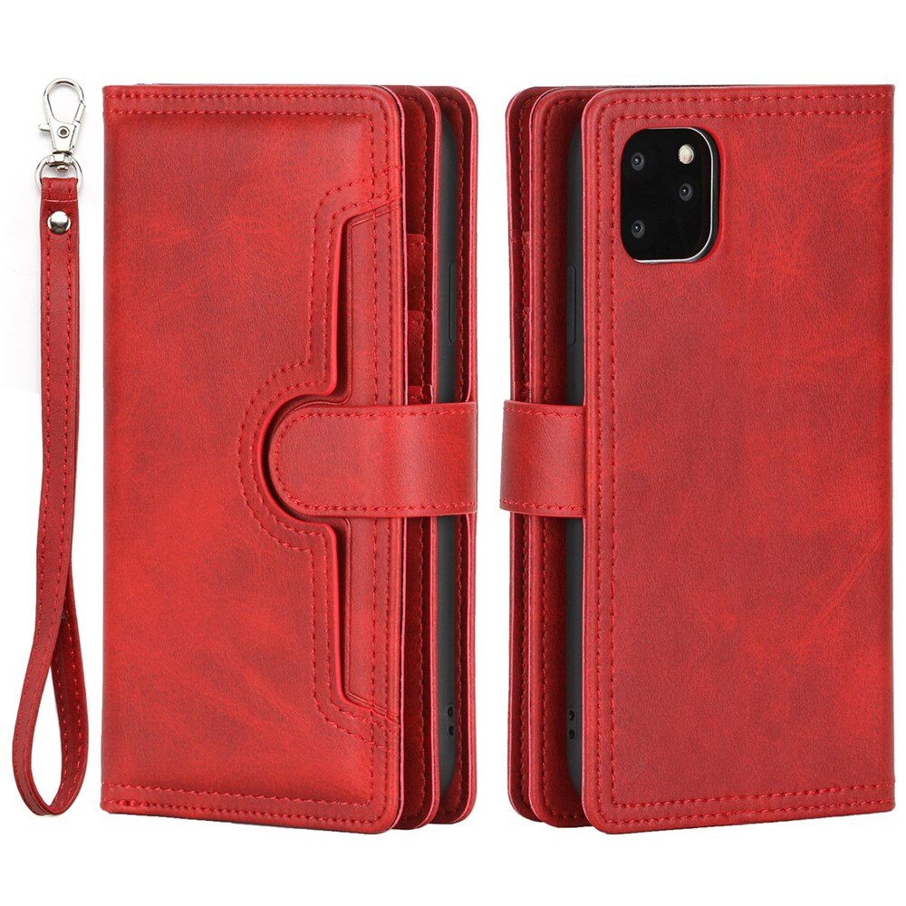 Lærlommebok Multi-slot iPhone 13 rød