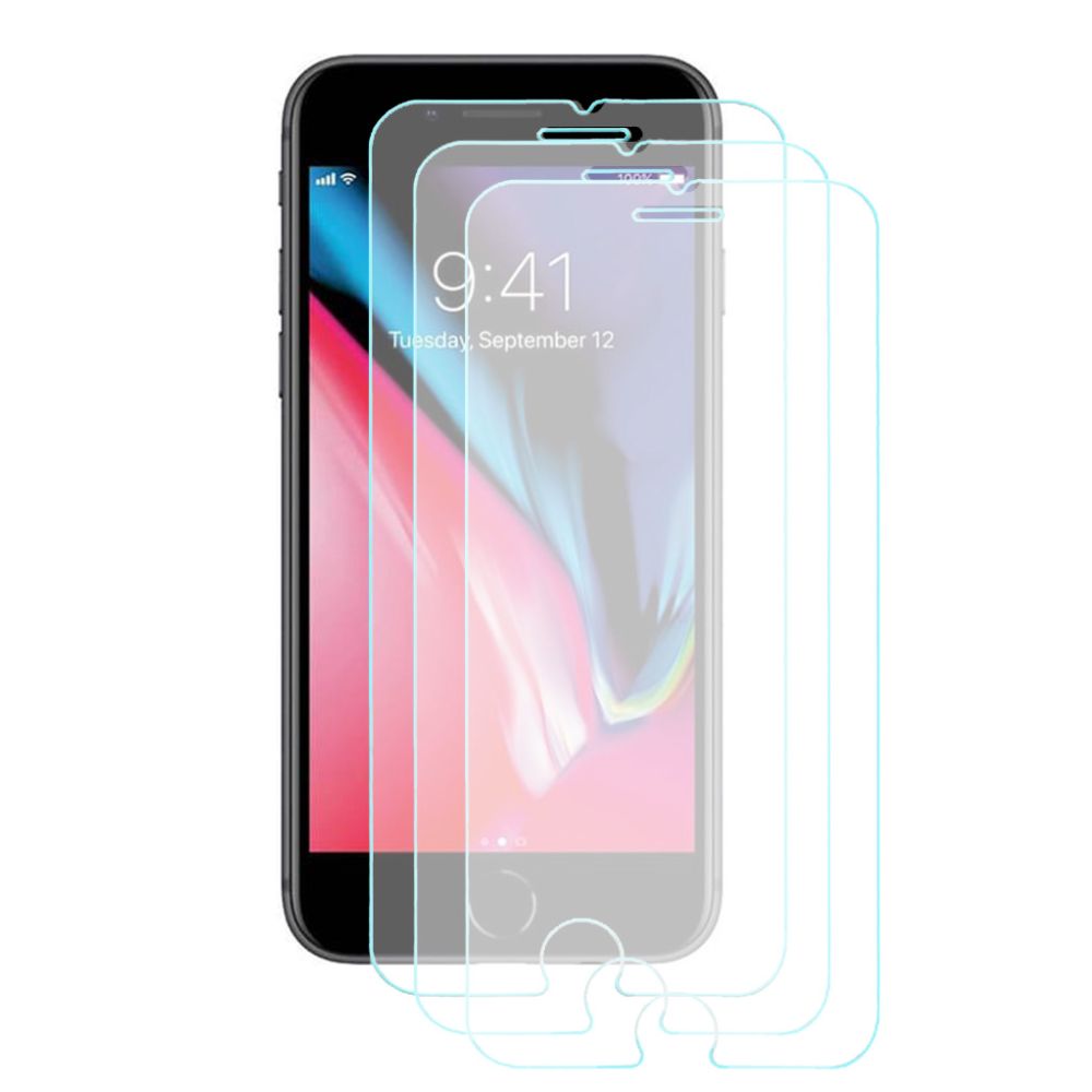 Sett iPhone 8 3-pack Herdet Glass 0.3mm Skjermbeskytter