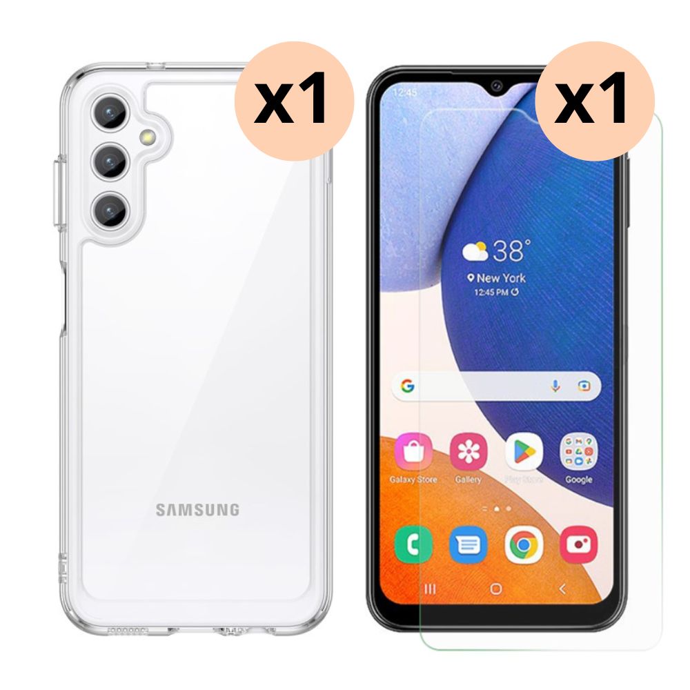 Samsung Galaxy A14 Sett med Deksel og Skjermbeskyttelse