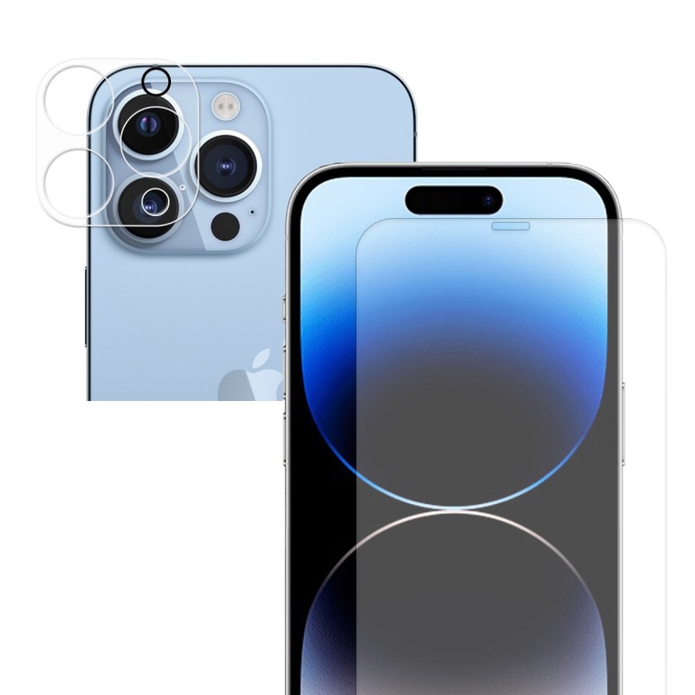 iPhone 15 Pro Max Kamerabeskyttelse og Herdet Glass Skjermbeskytter