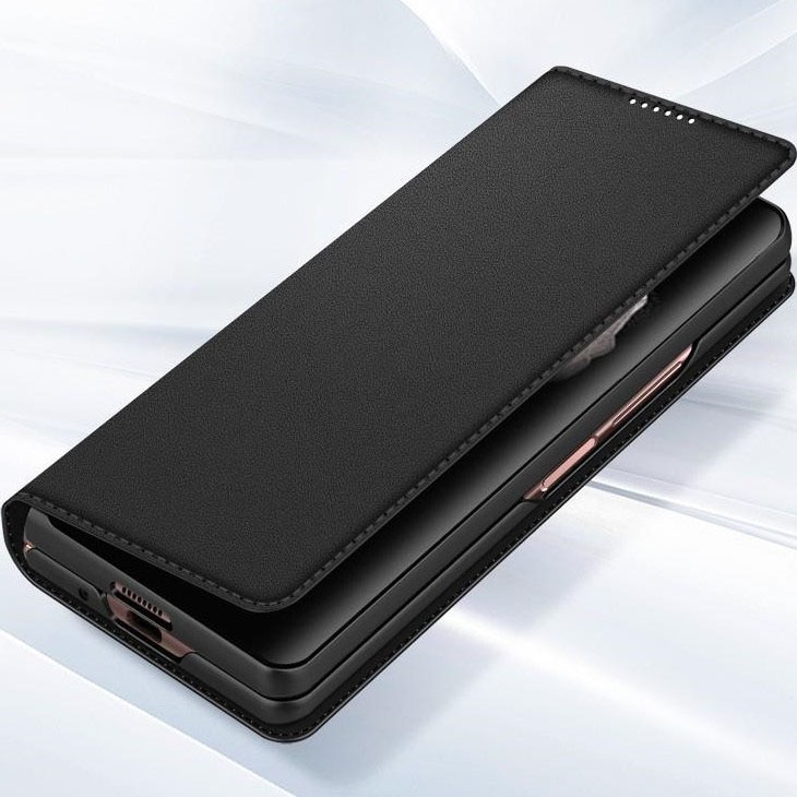 Ekte Lærveske Samsung Galaxy Z Fold 5 Svart