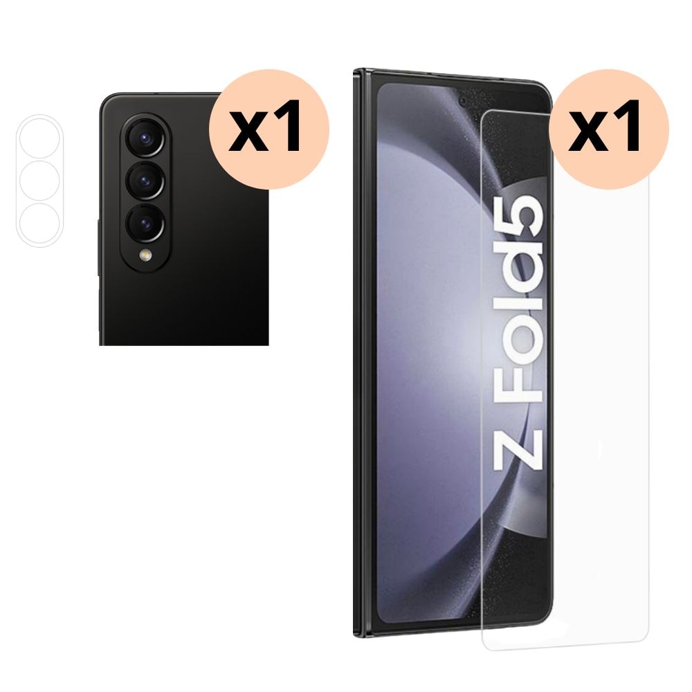 Samsung Galaxy Z Fold 5 Kamerabeskyttelse og Herdet Glass Skjermbeskytter