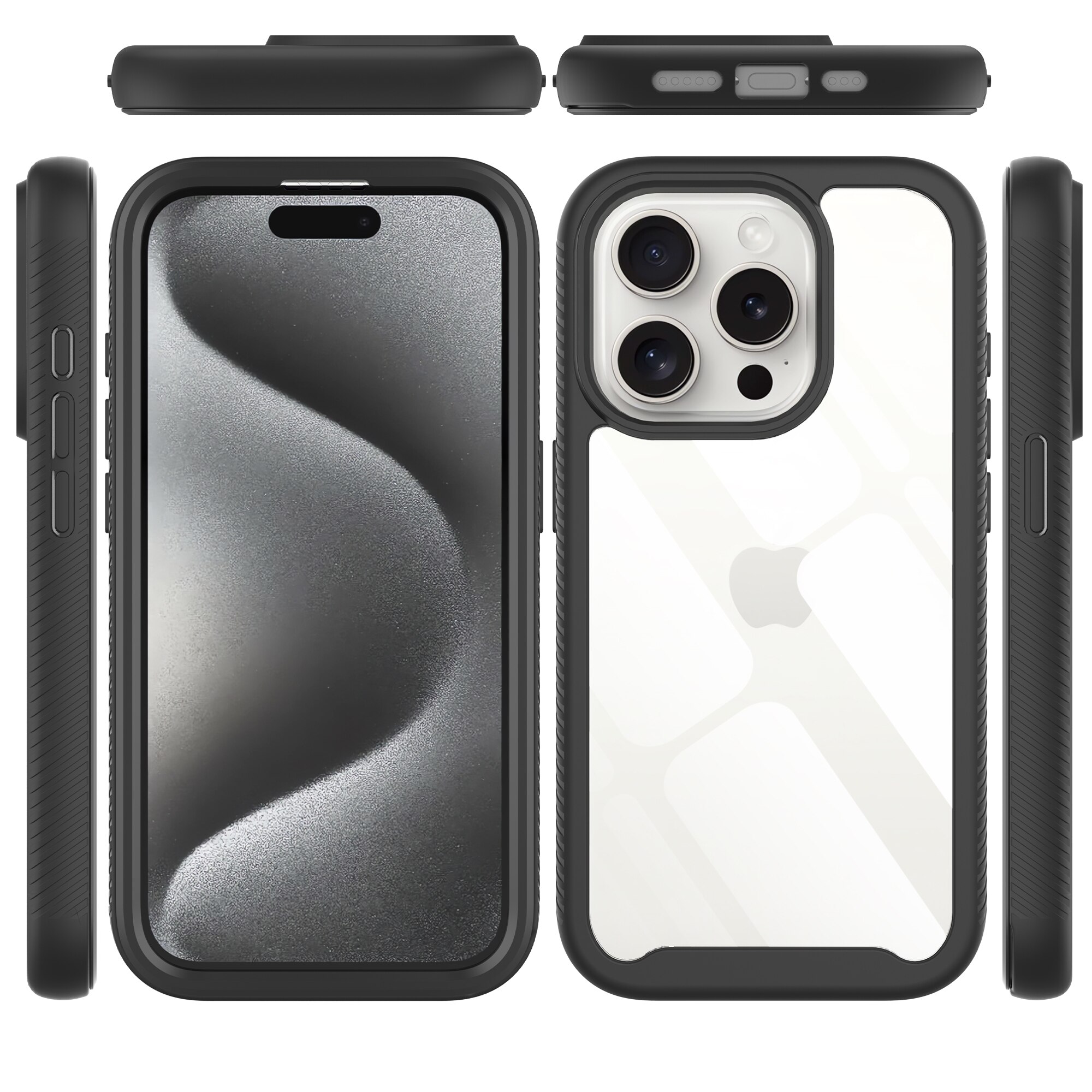 Full Protection Case iPhone 15 Pro Svart