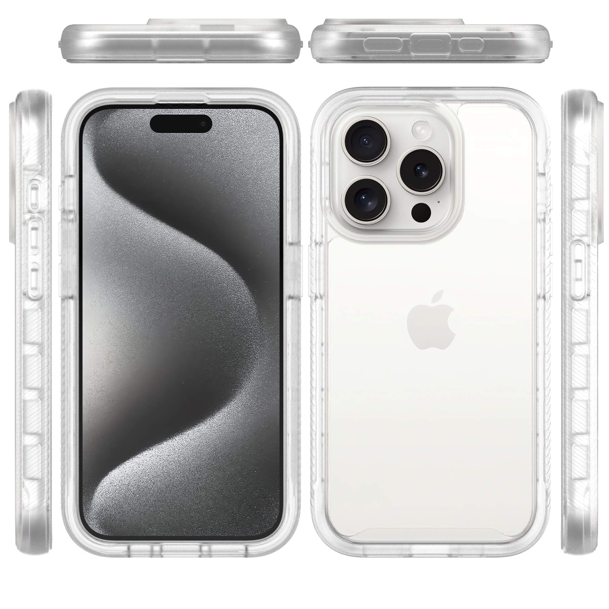 Full Protection Case iPhone 15 Pro Max Gjennomsiktig