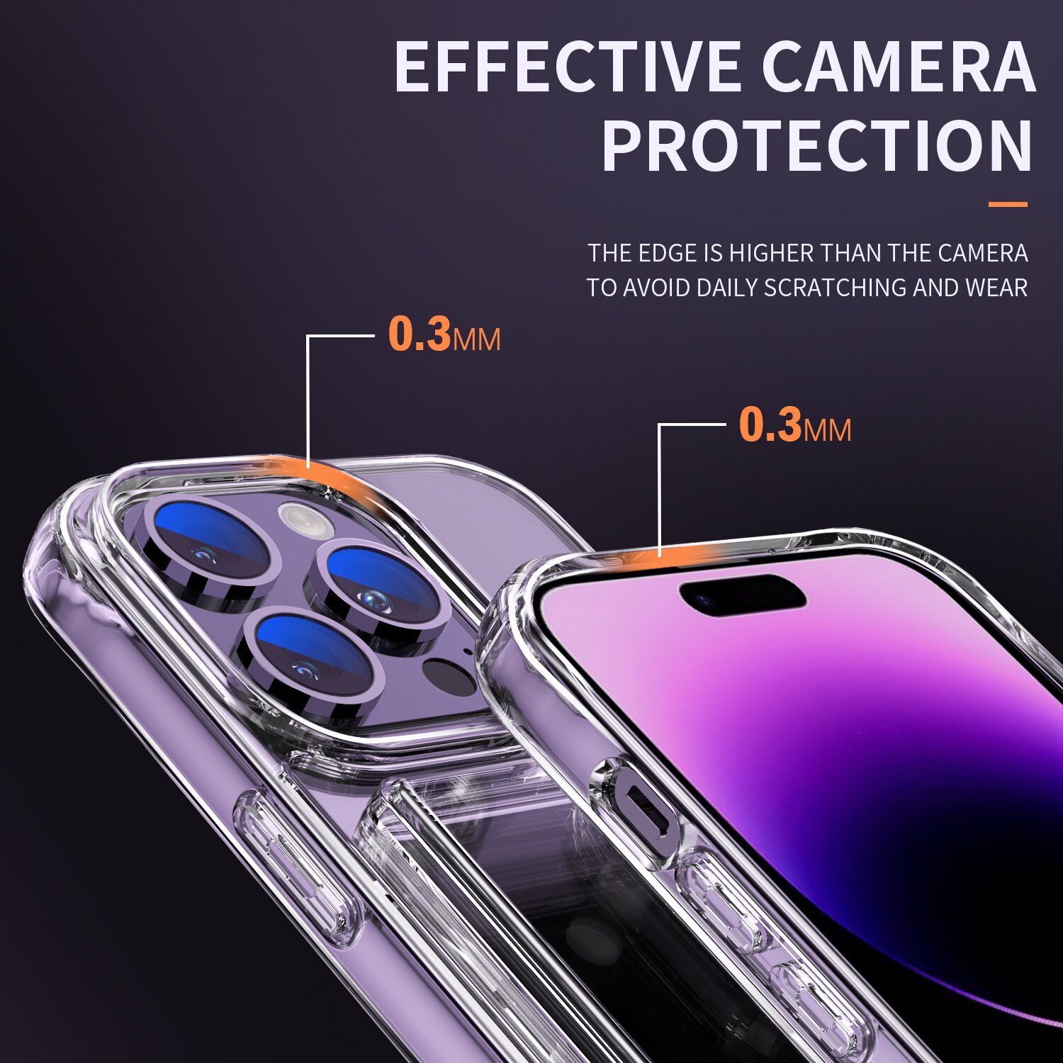 Hybriddeksel Kortholder iPhone 15 Pro Gjennomsiktig