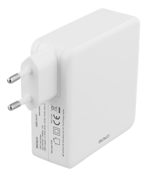 87W Strømadapter USB-C Hvit