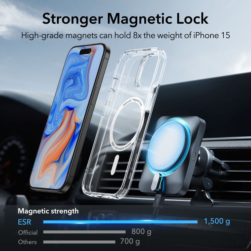 Classic Hybrid HaloLock MagSafe iPhone 15 Plus Gjennomsiktig