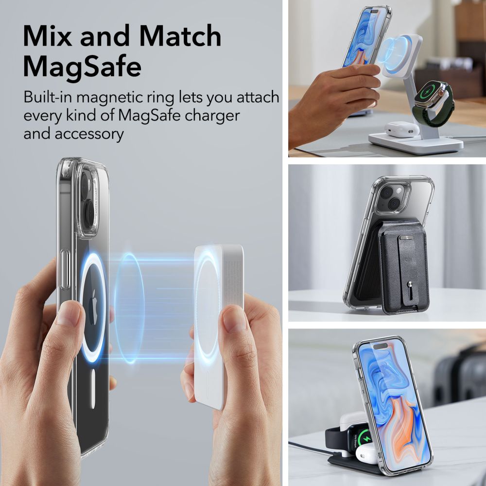 Classic Hybrid HaloLock MagSafe iPhone 15 Plus Gjennomsiktig
