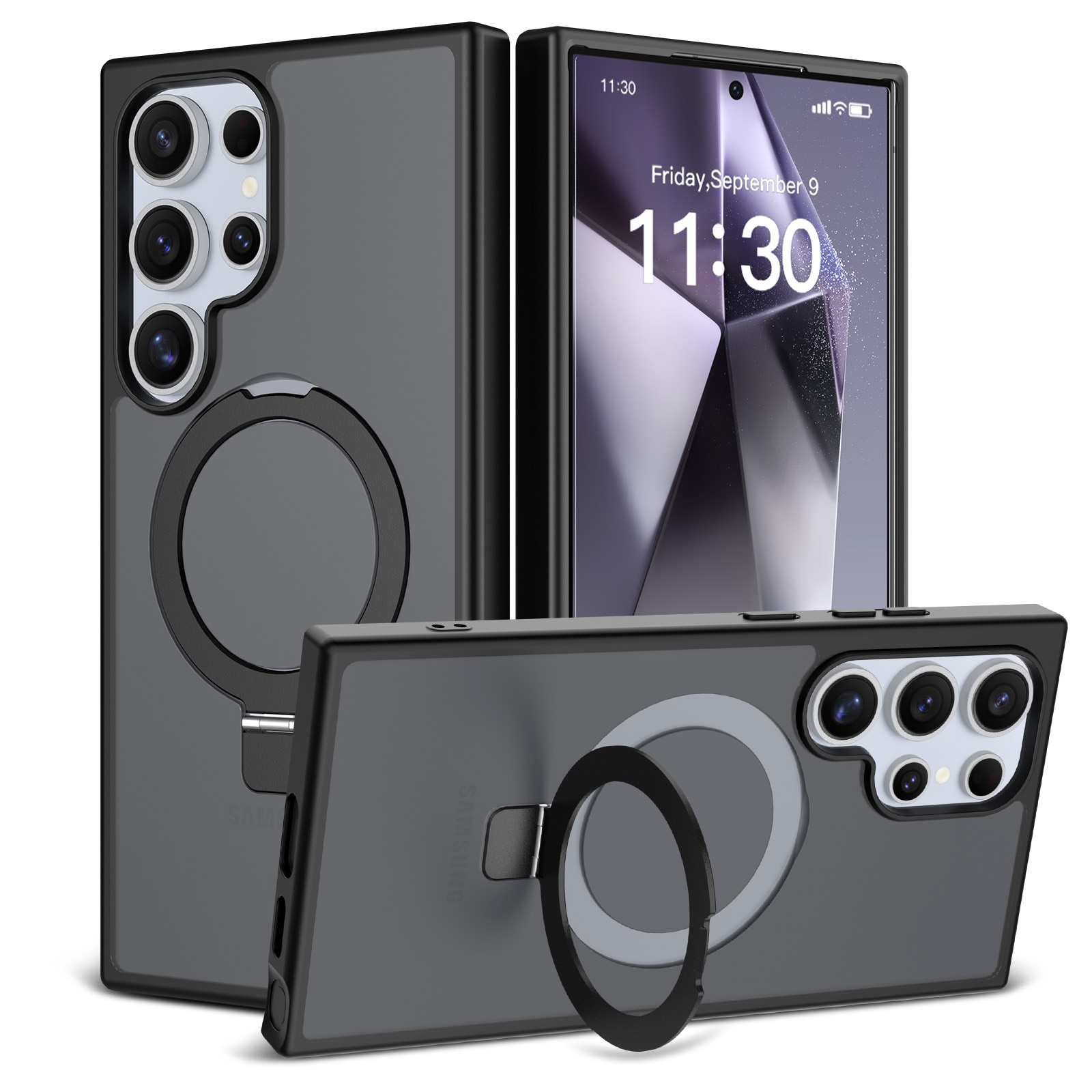 Hybriddeksel Magnetic Ring Samsung Galaxy S24 Ultra Svart