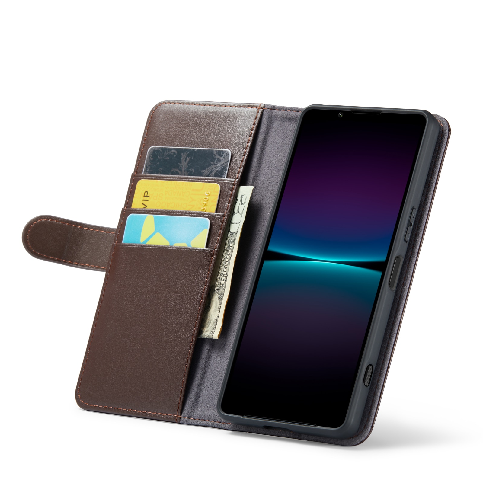 Ekte Lærveske Sony Xperia 1 VI Brun