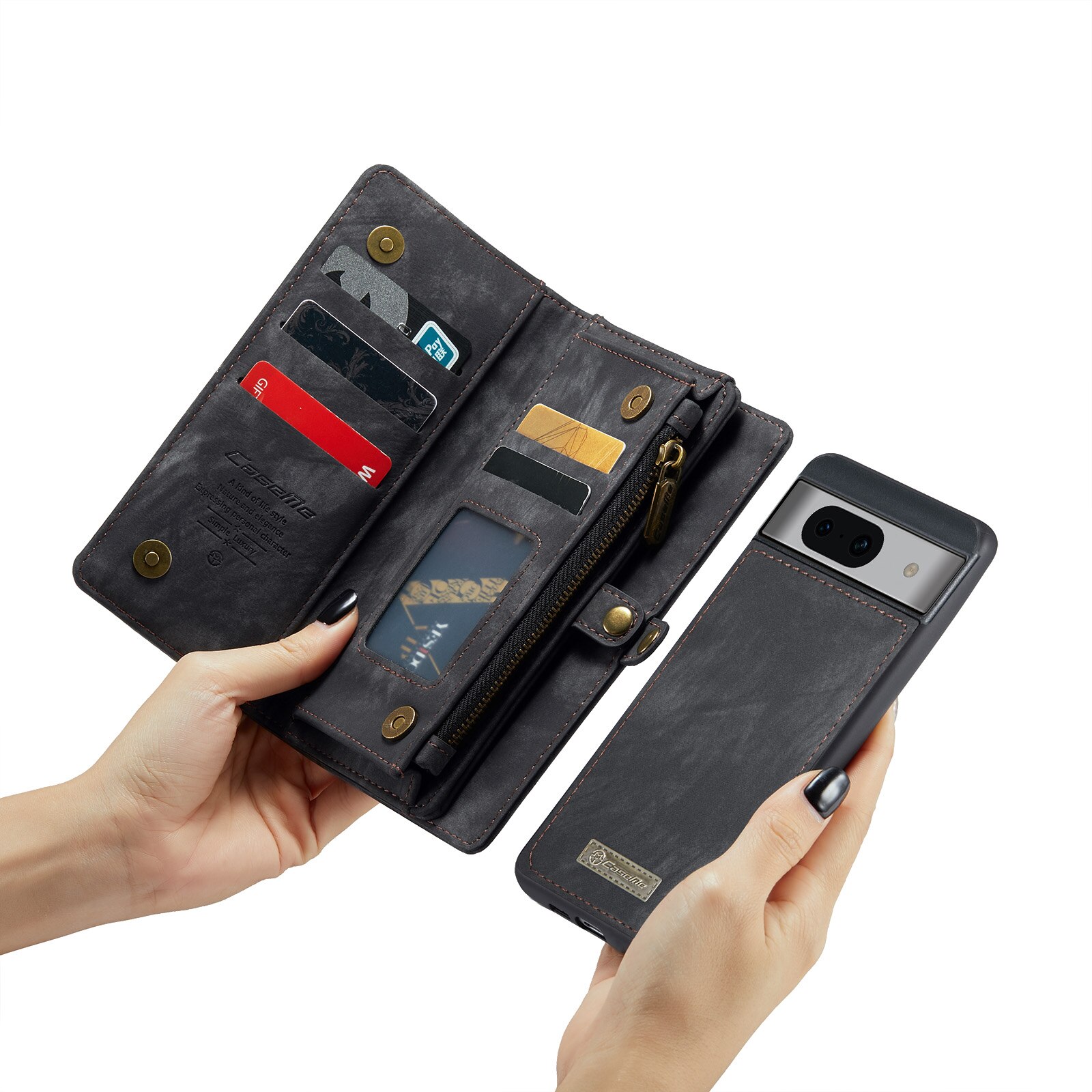 Multi-slot Lommeboksetui Google Pixel 8a Grå