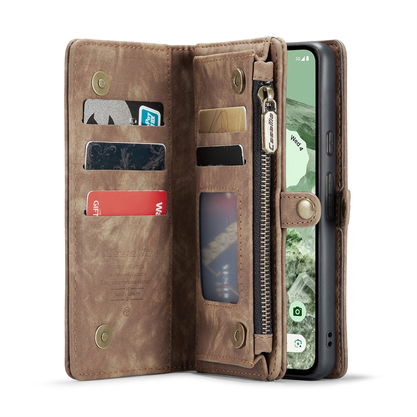 Multi-slot Lommeboksetui Google Pixel 8a Brun