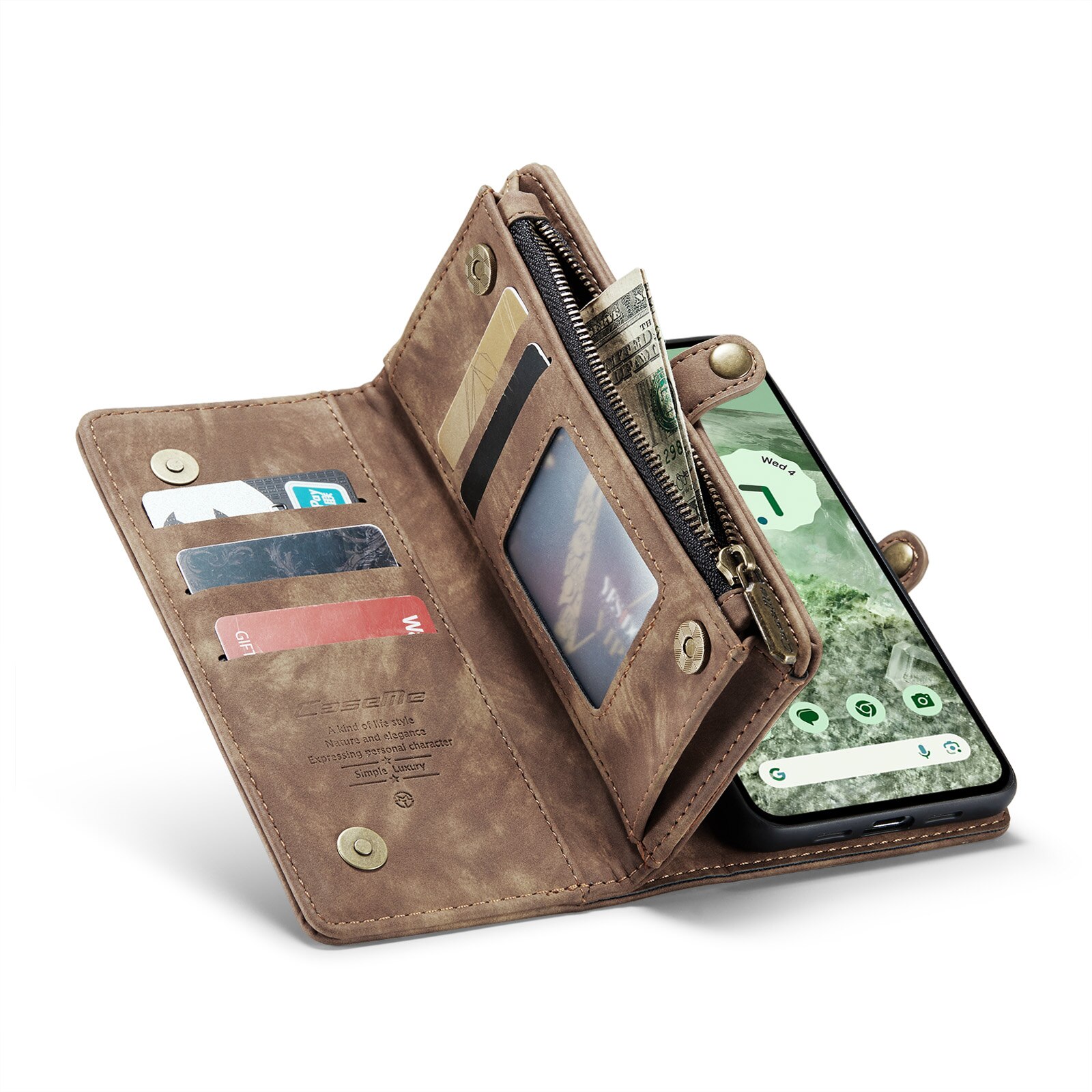 Multi-slot Lommeboksetui Google Pixel 8a Brun