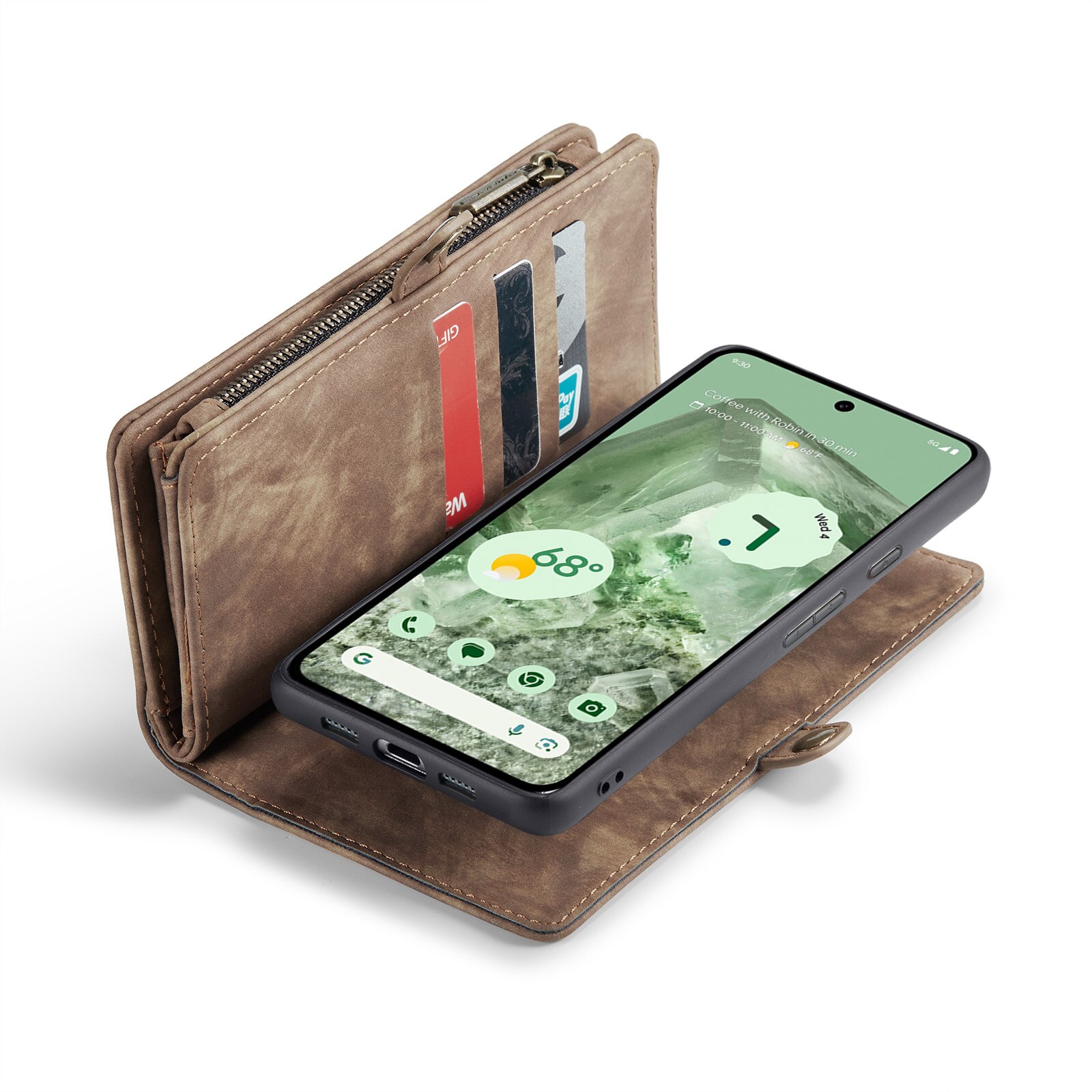 Multi-slot Lommeboksetui Google Pixel 8a Brun