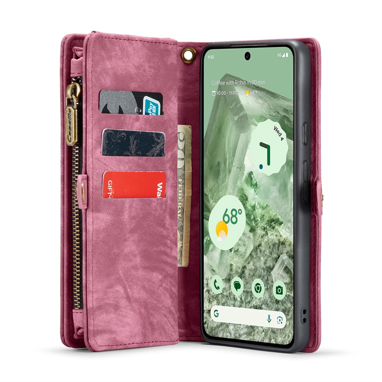 Multi-slot Lommeboksetui Google Pixel 8a Rød