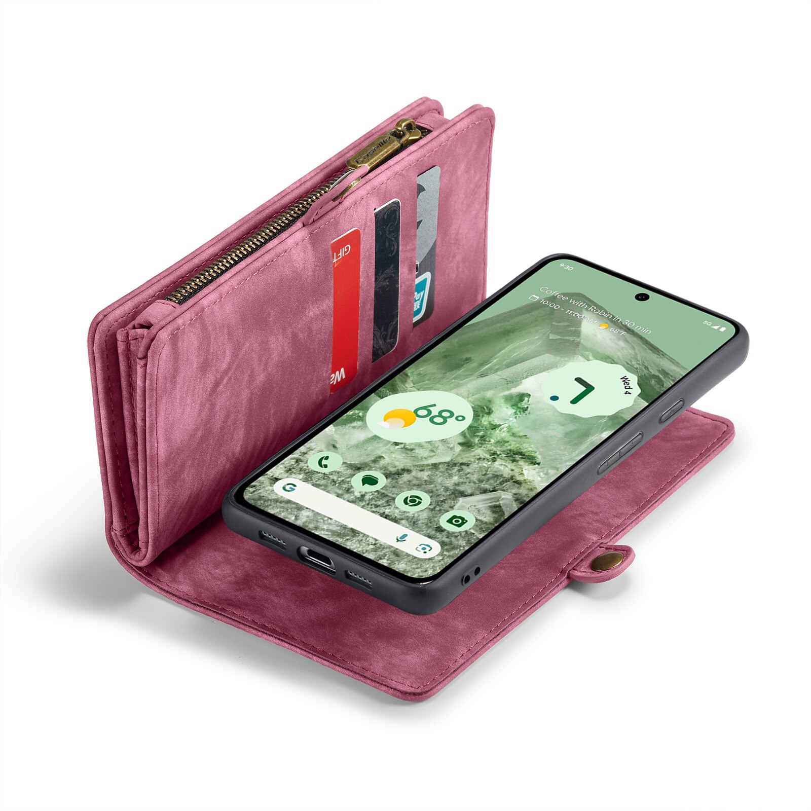 Multi-slot Lommeboksetui Google Pixel 8a Rød