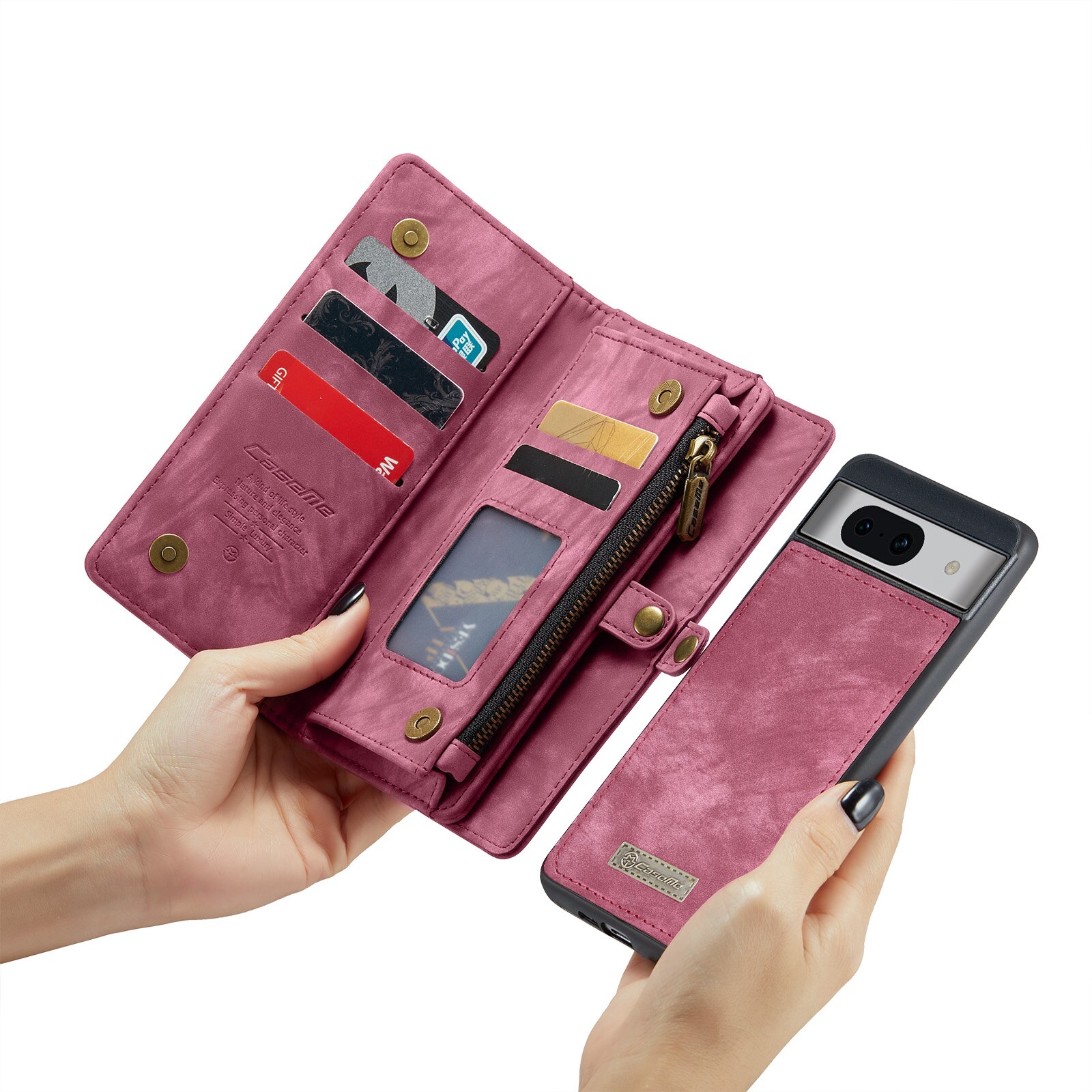 Multi-slot Lommeboksetui Google Pixel 8a Rød