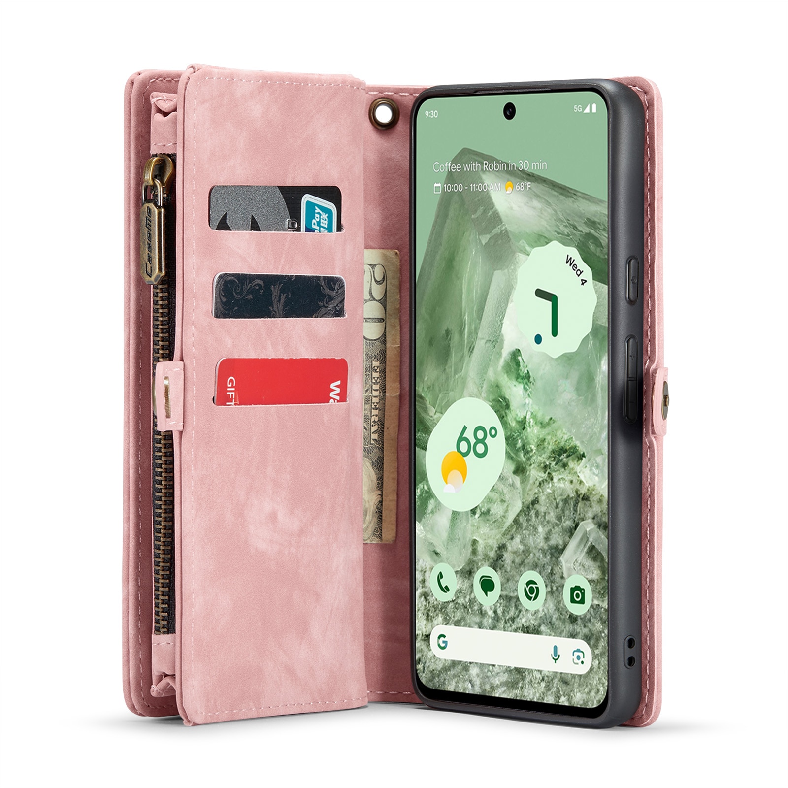 Multi-slot Lommeboksetui Google Pixel 8a rosa