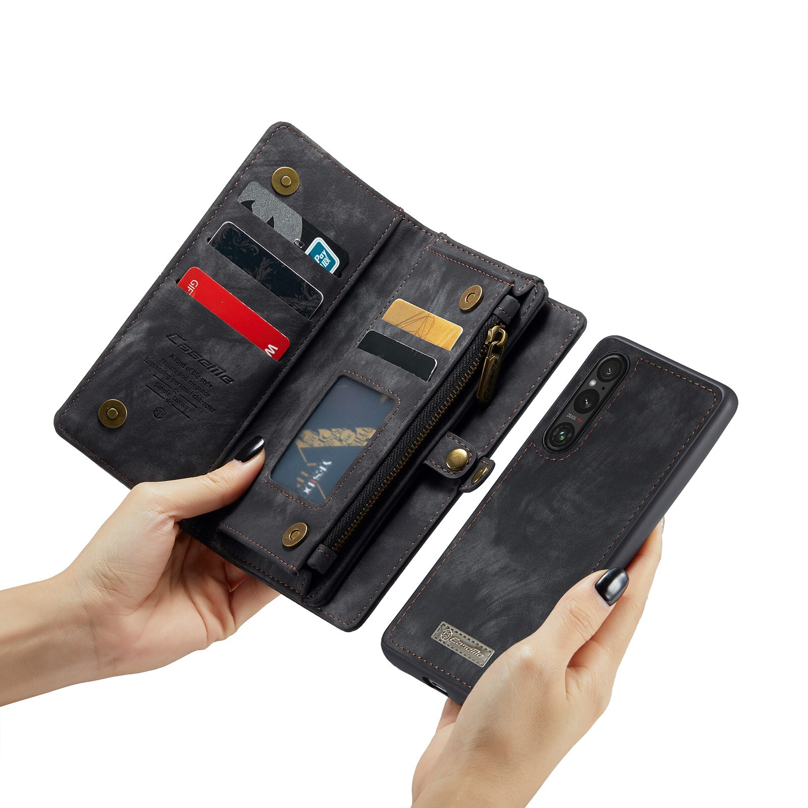 Multi-slot Lommeboksetui Sony Xperia 10 VI Grå